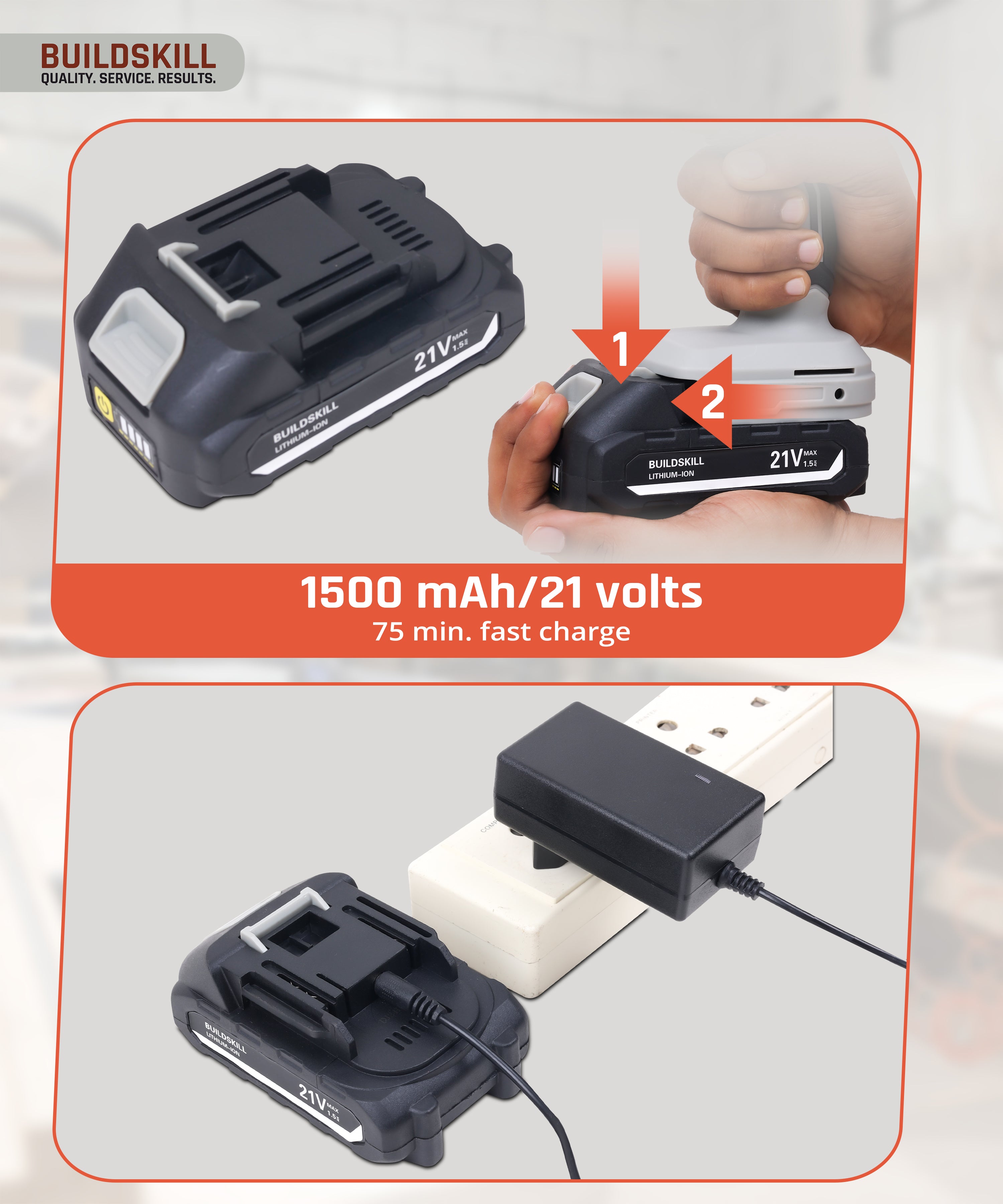 Buildskill 21V Chain Saw BMC Kit with 1.5B Battery