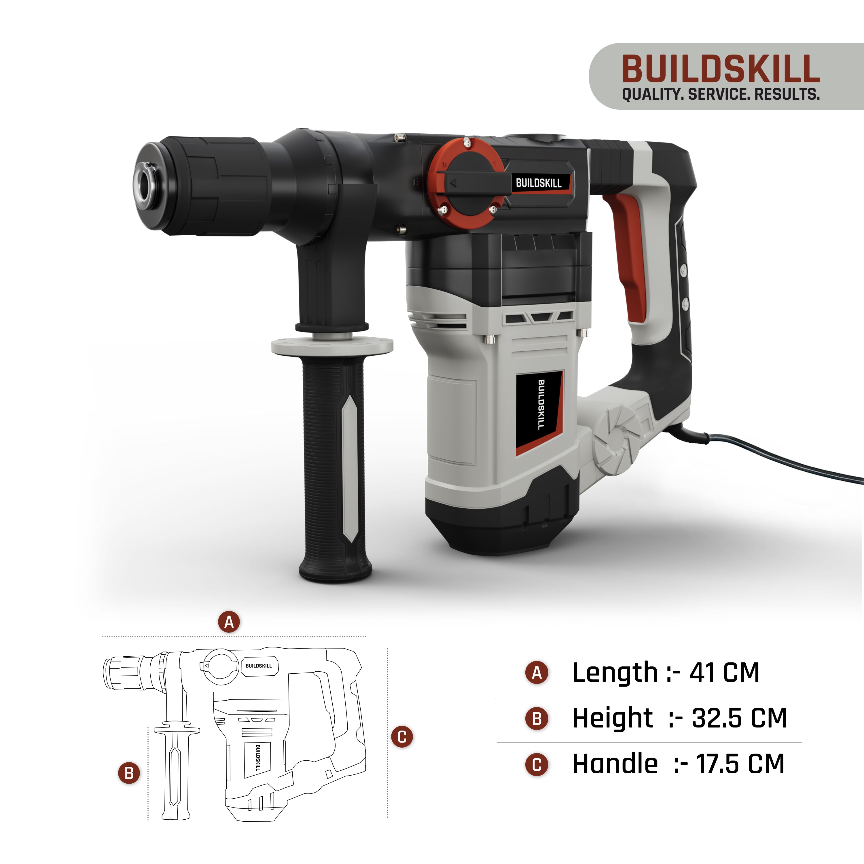 Buildskill Rotary Hammer – 26MM, 1020W for Powerful Drilling and Demolition