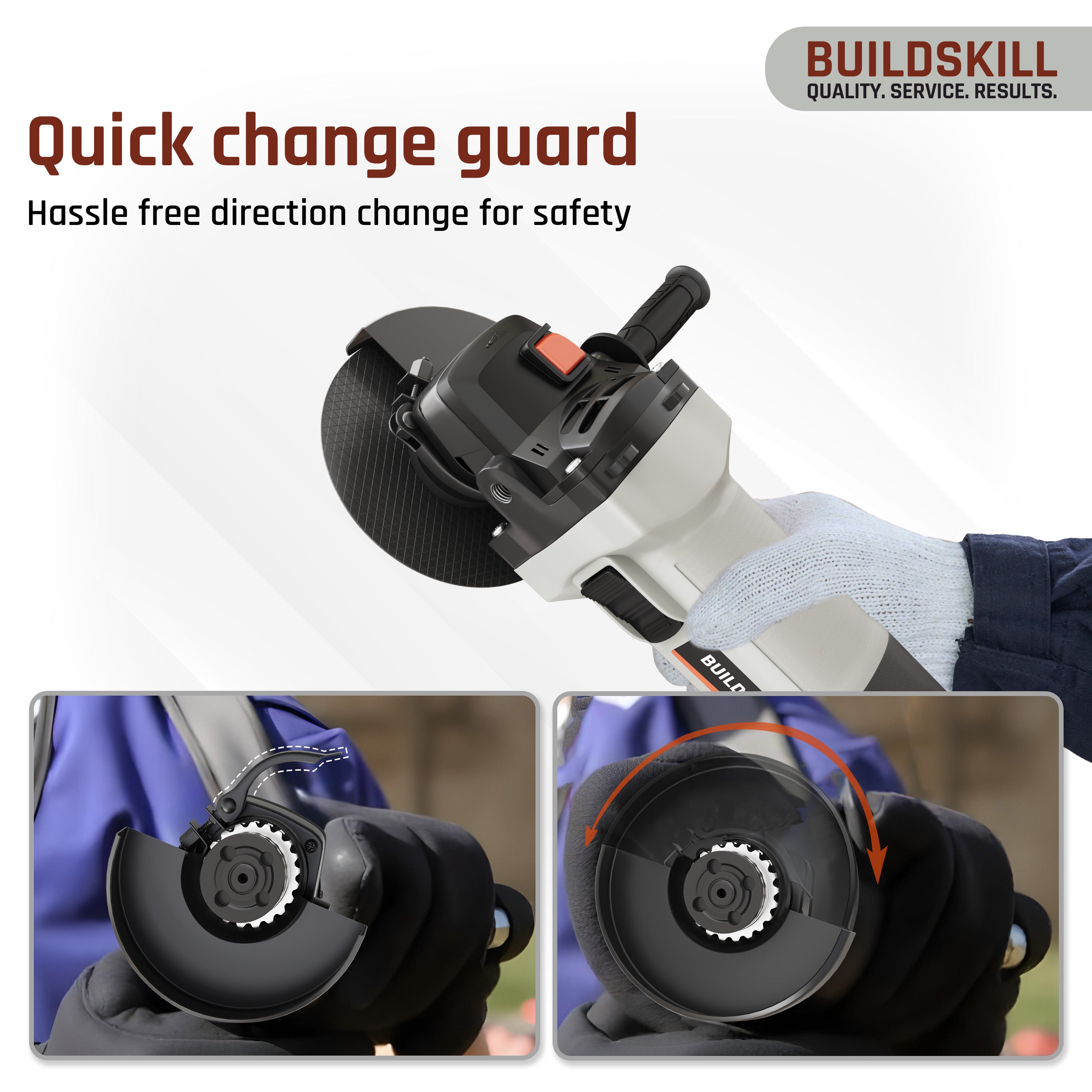 Buildskill 900W Angle Grinder with Quick Change & Variable Speed (100mm)