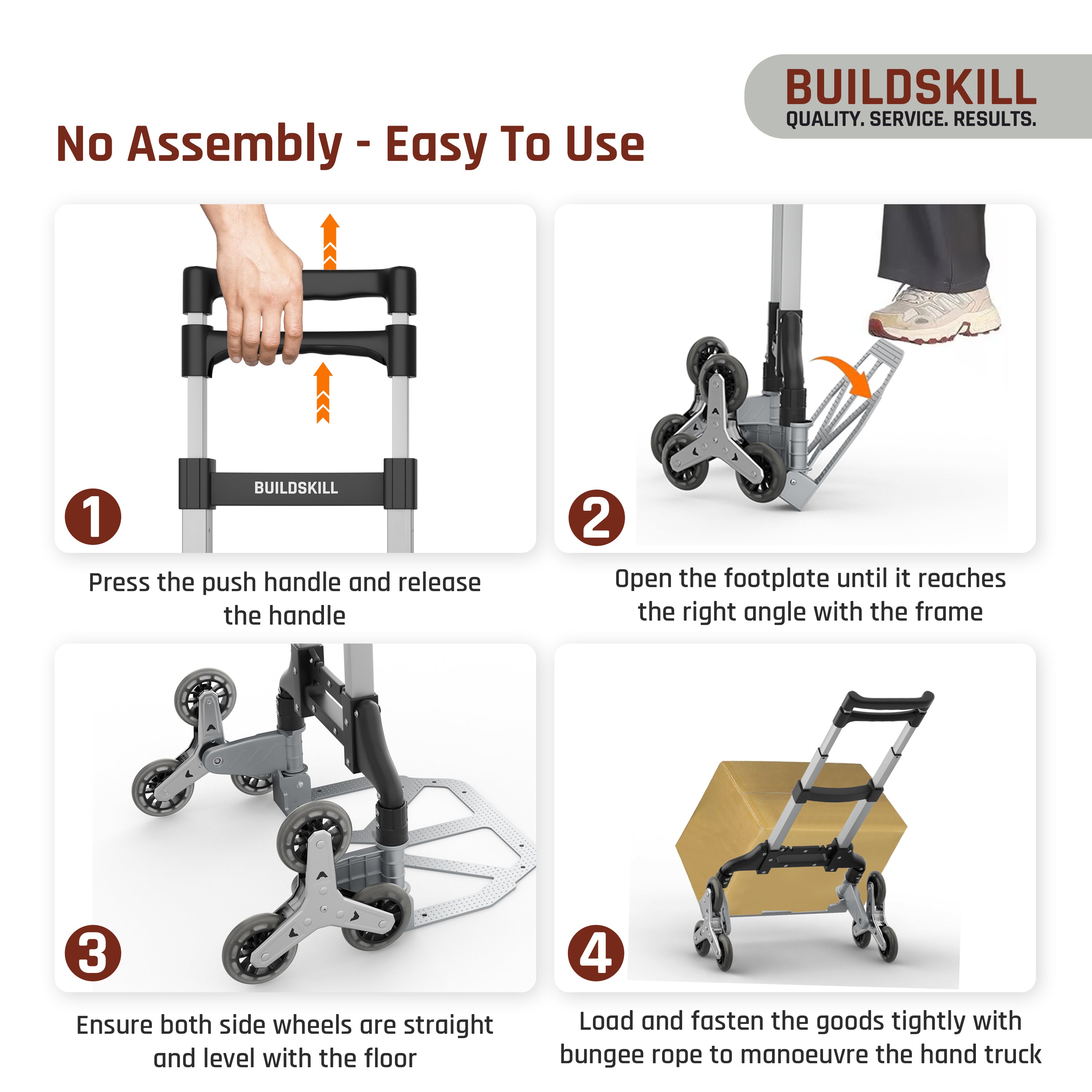 Buildskill 3 Wheel Folding Platform Trolley, 60 KG Load Capacity