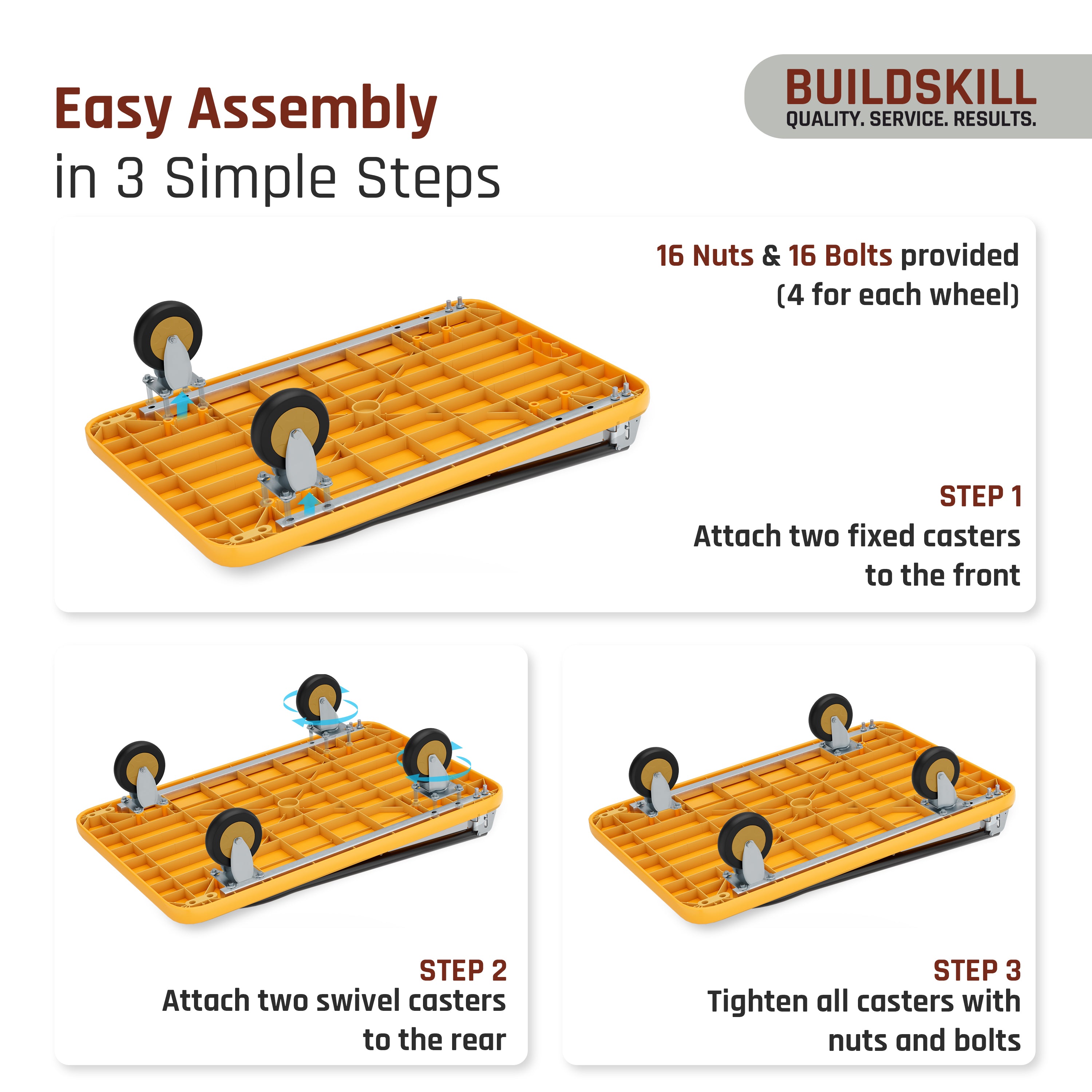 Buildskill Foldable Platform Trolley 150 KG Load Capacity ( 50X79 )