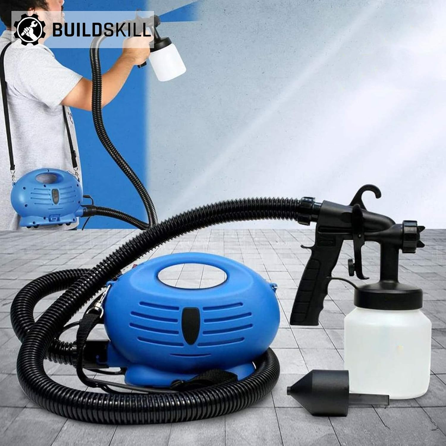 Buildskill BPS1100-Blue Professional Home Heavy DIY 650 Watt HVLP Paint Sprayer