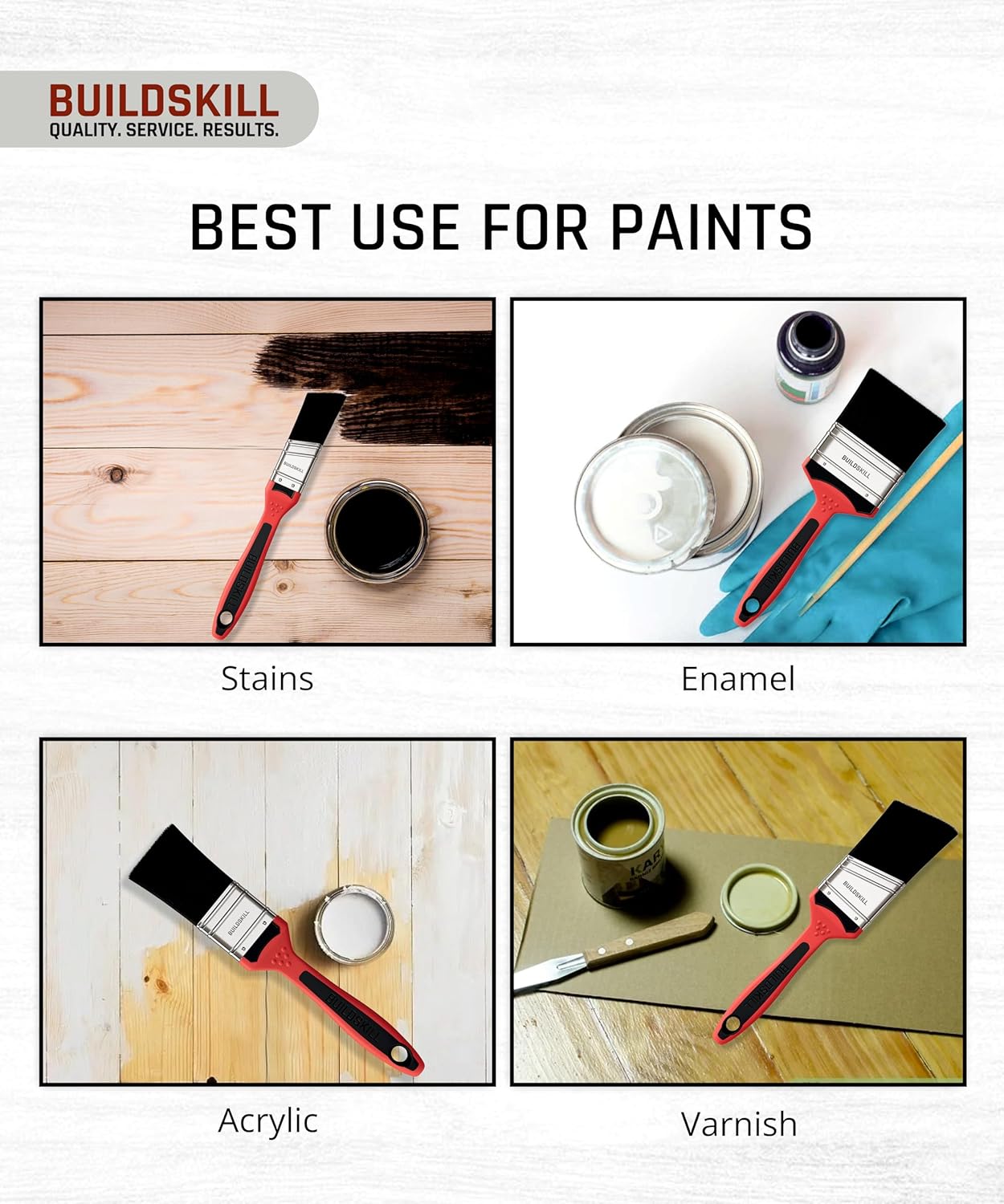 Buildskill Paint Brush With TPR Handle