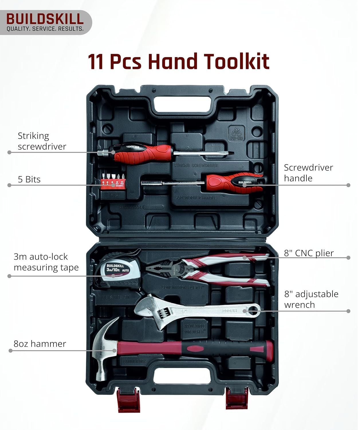 Buildskill 11 Pcs Basic Hand Tool Kit (Professional)
