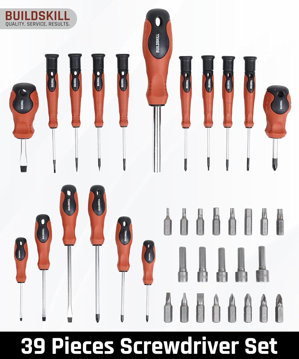 Buildskill 39 Pcs Precision & Standard Screwdriver Set