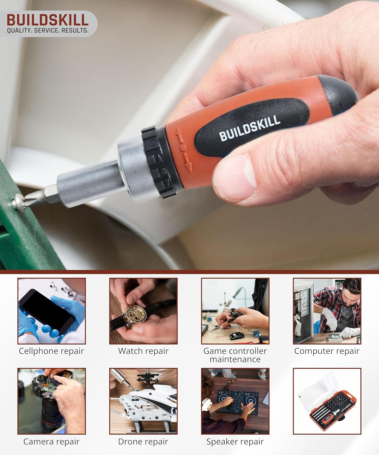 Buildskill 38 Pcs Ratchet Screwdriver Set