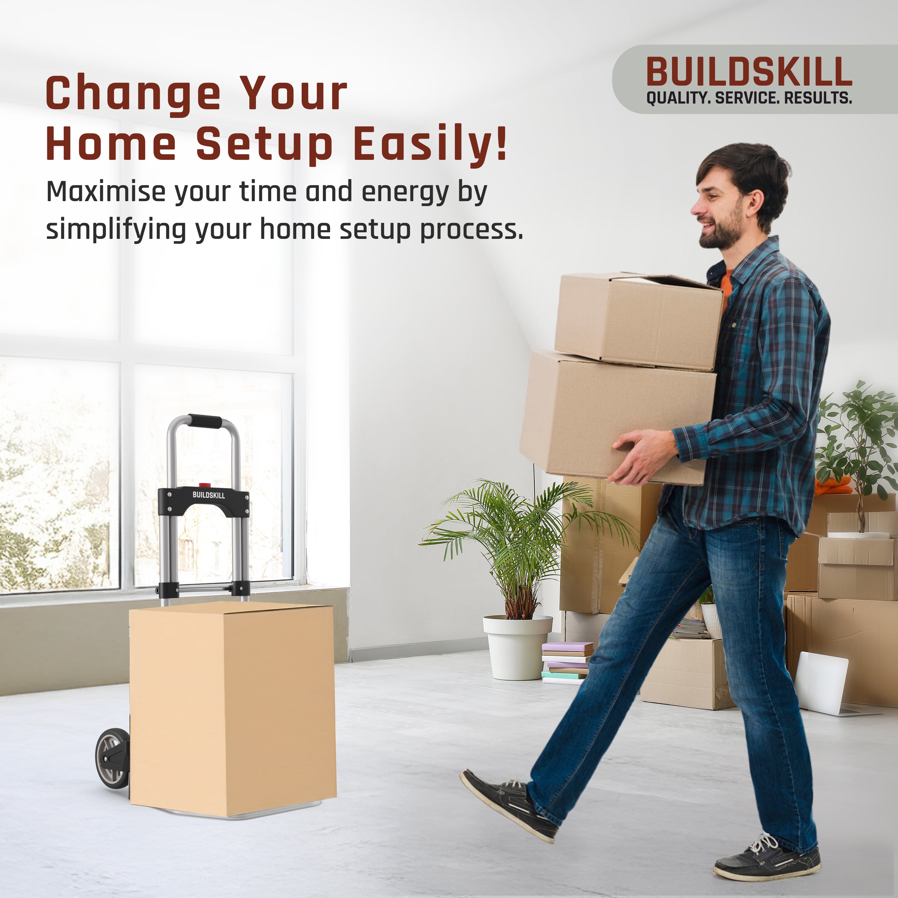 Buildskill Folding Platform Trolley 60 KG Load Capacity (2 Wheel)