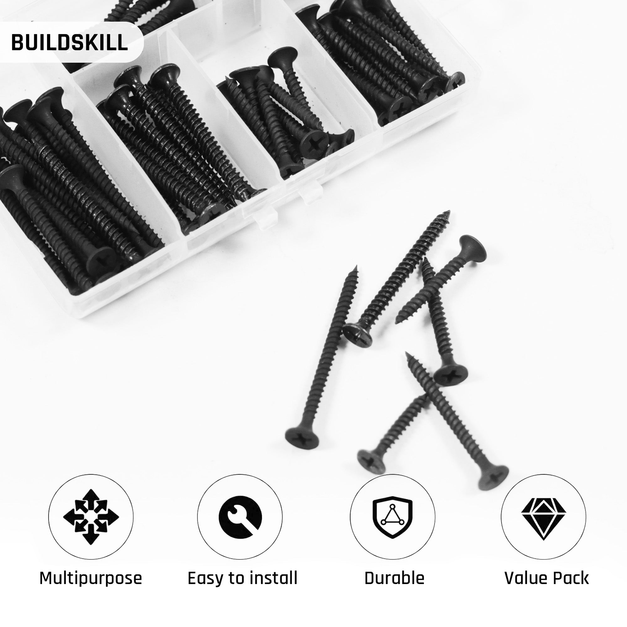 Buildskill 75 Pcs Drywall Screw Set