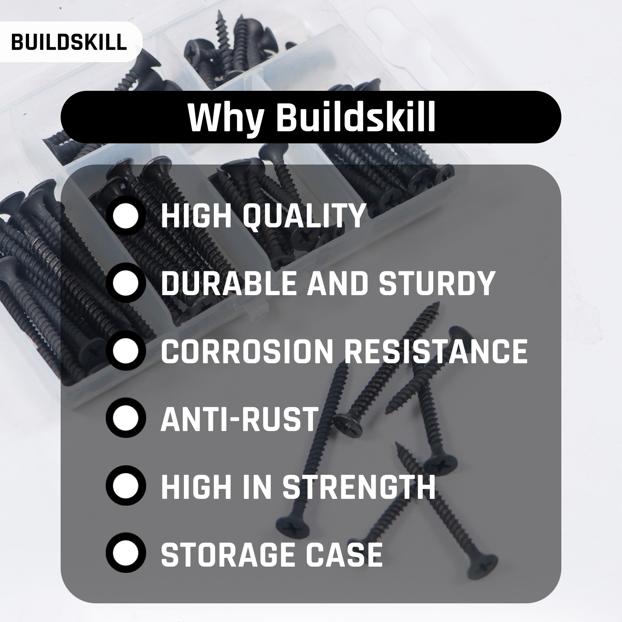 Buildskill 75 Pcs Drywall Screw Set
