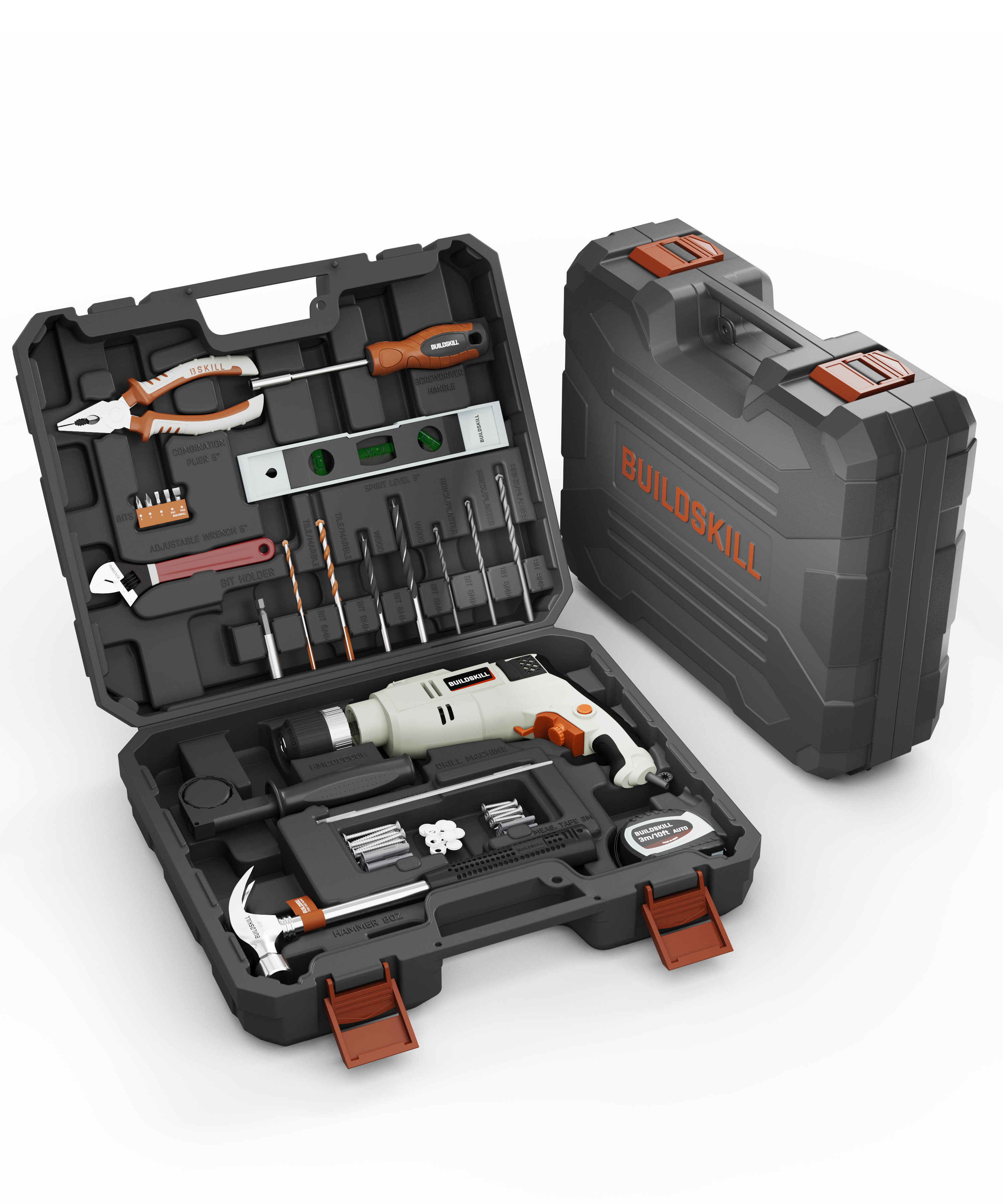 Buildskill 61 Pcs Power Drill Tool Kit With 650W Impact Drill Machine