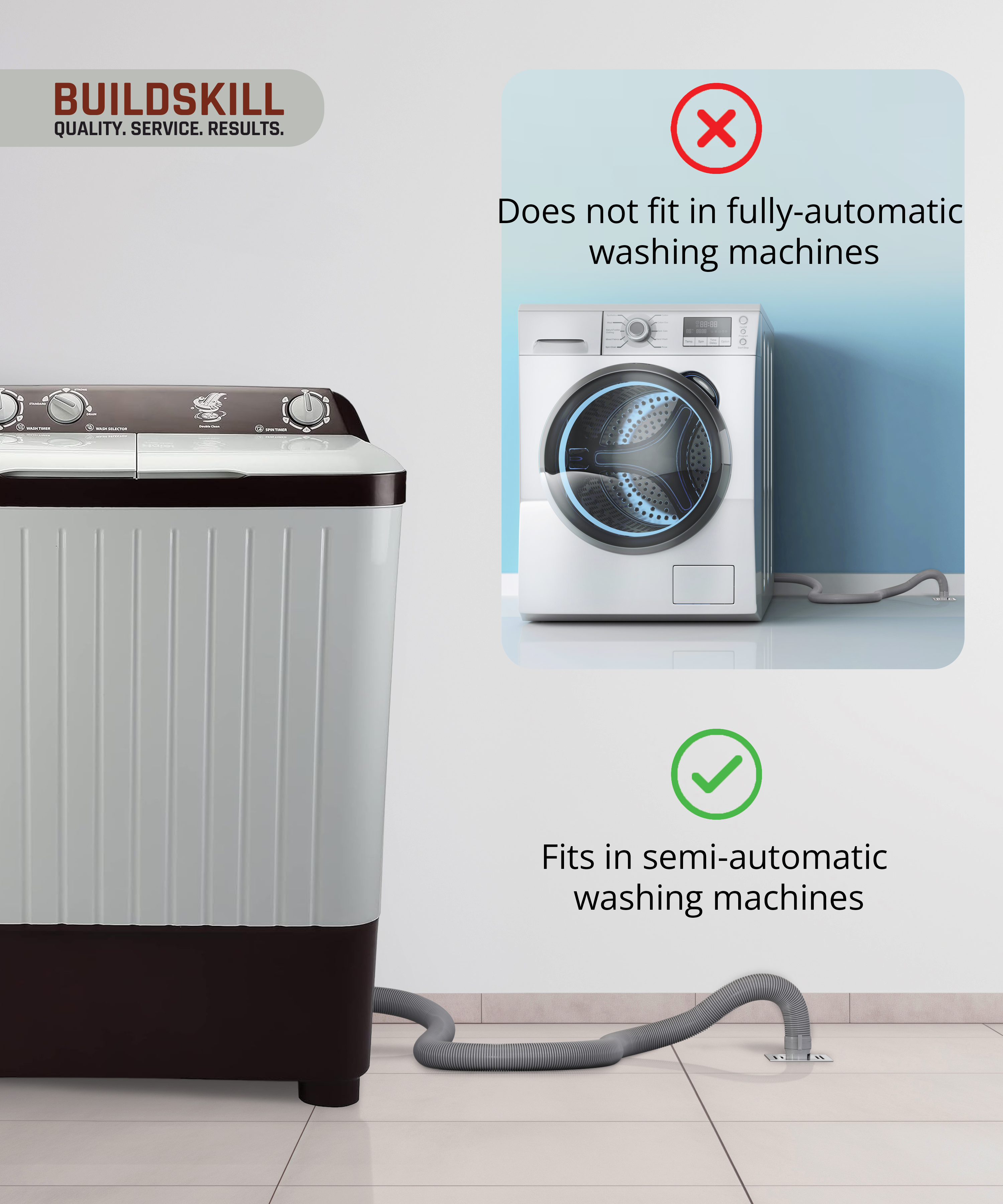 Buildskill Drain Pipe For Semi Automatic Washing Machine