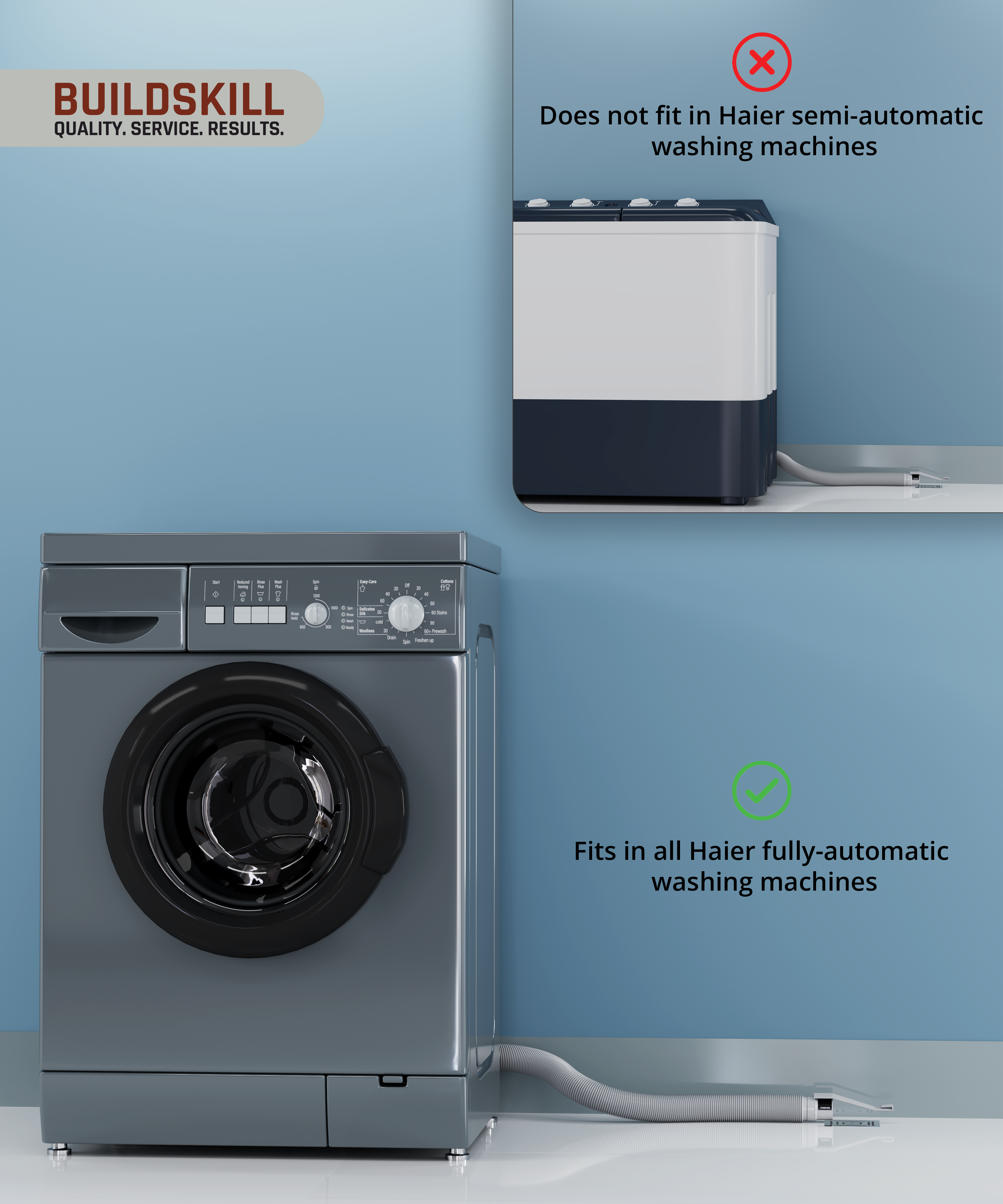 BUILDSKILL Drain Pipe for Fully Automatic Washing Machine – Haier Model