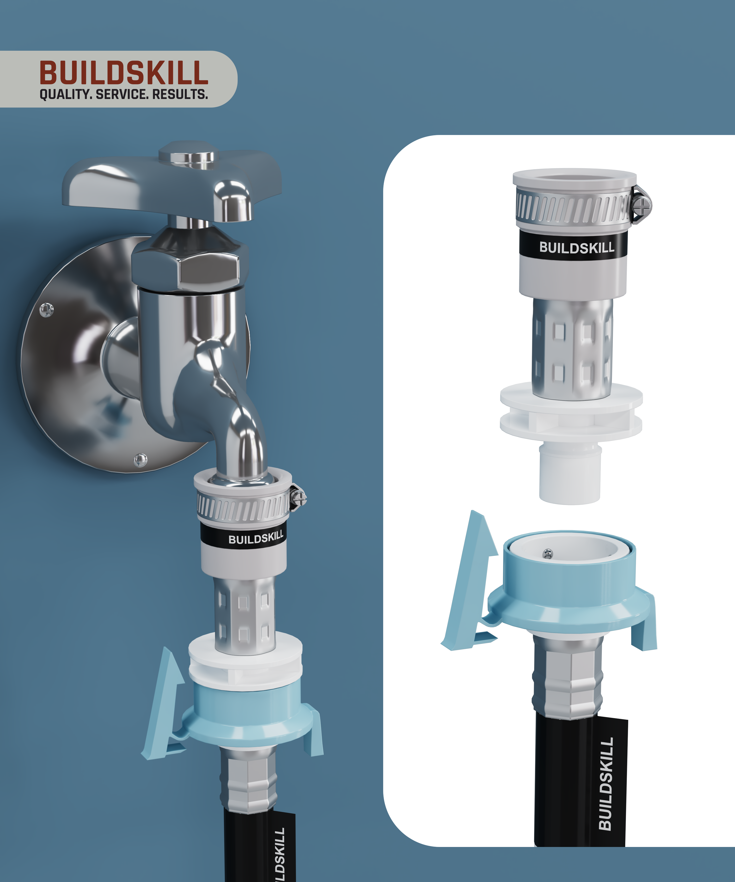 Buildskill Inlet Tap Adaptor (White)