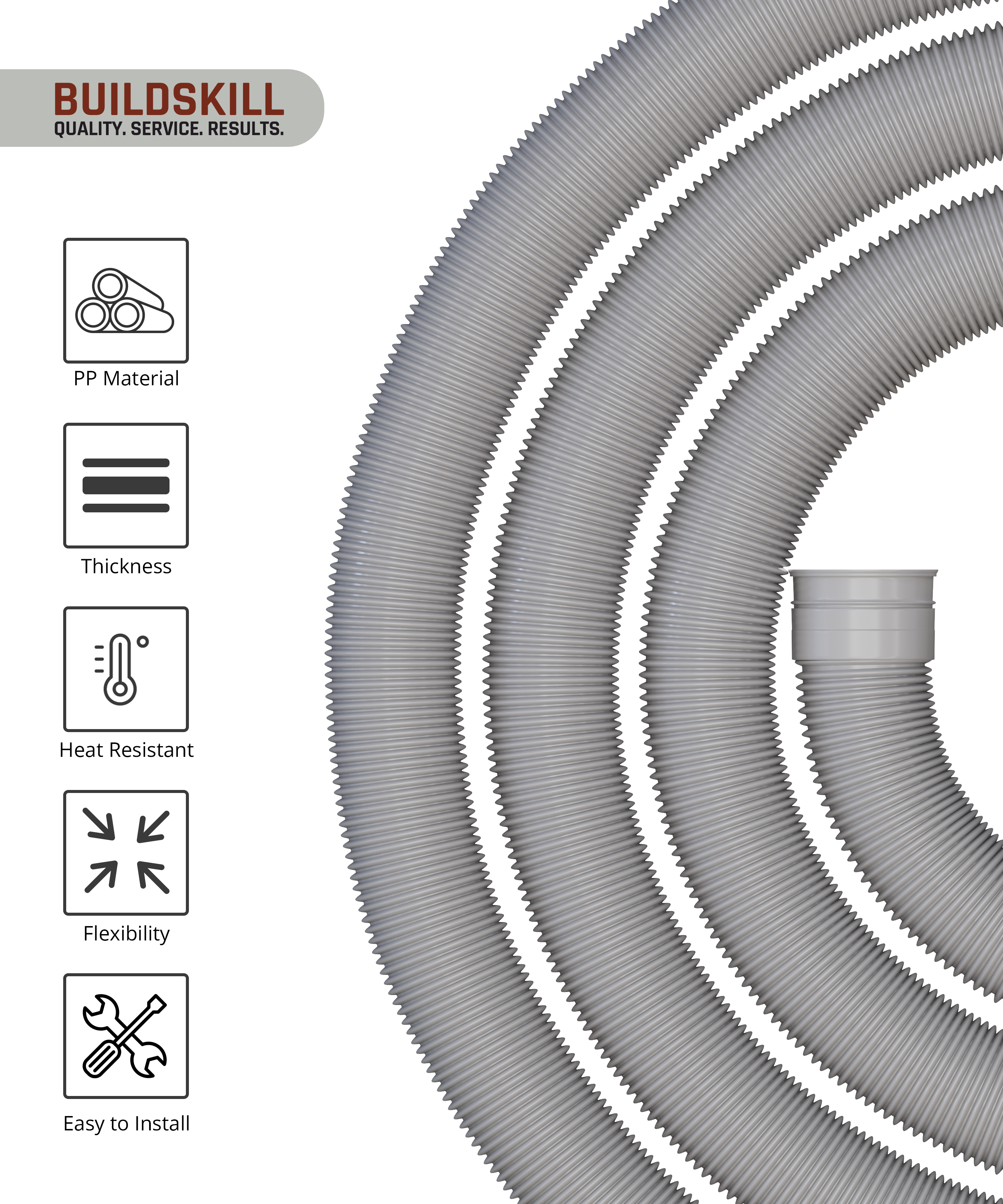 BUILDSKILL Drain Pipe for Fully Automatic Washing Machine – Haier Model