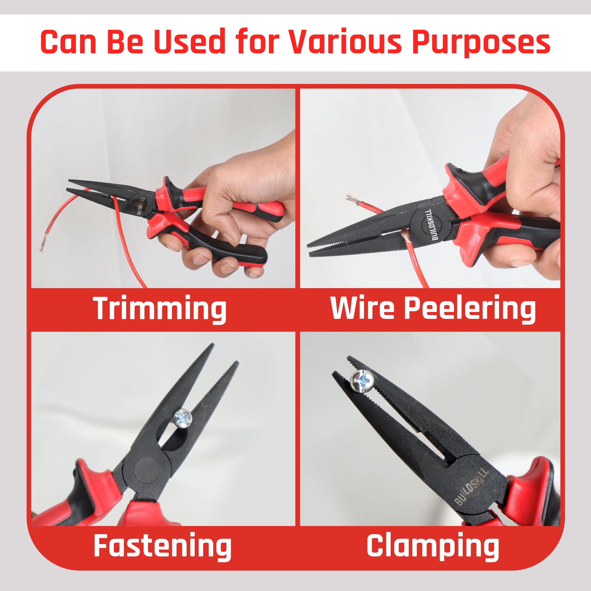 Buildskill Nose Plier (Red)