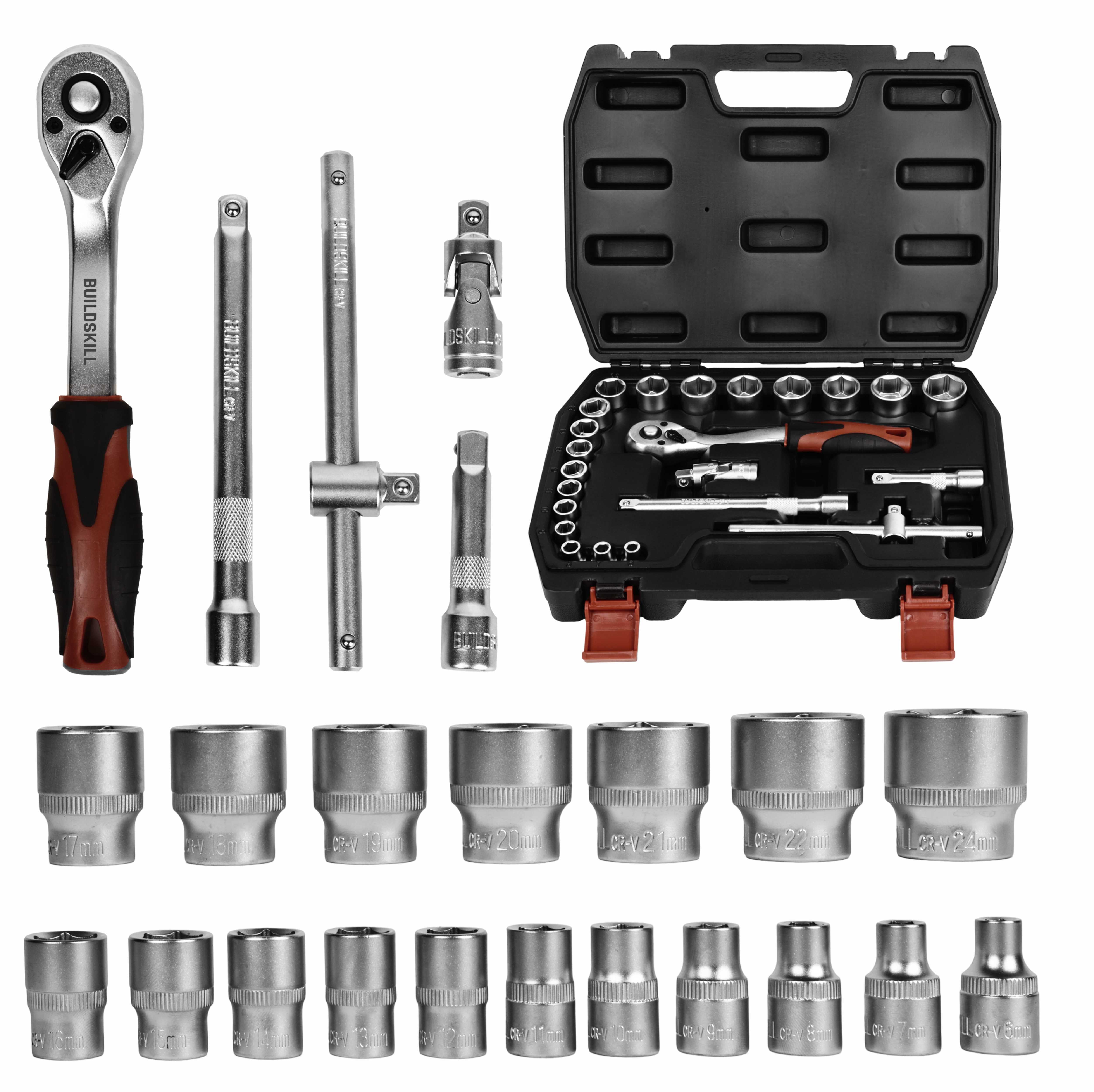 Buildskill 23 Pcs Socket Set 3/8" (6-24)