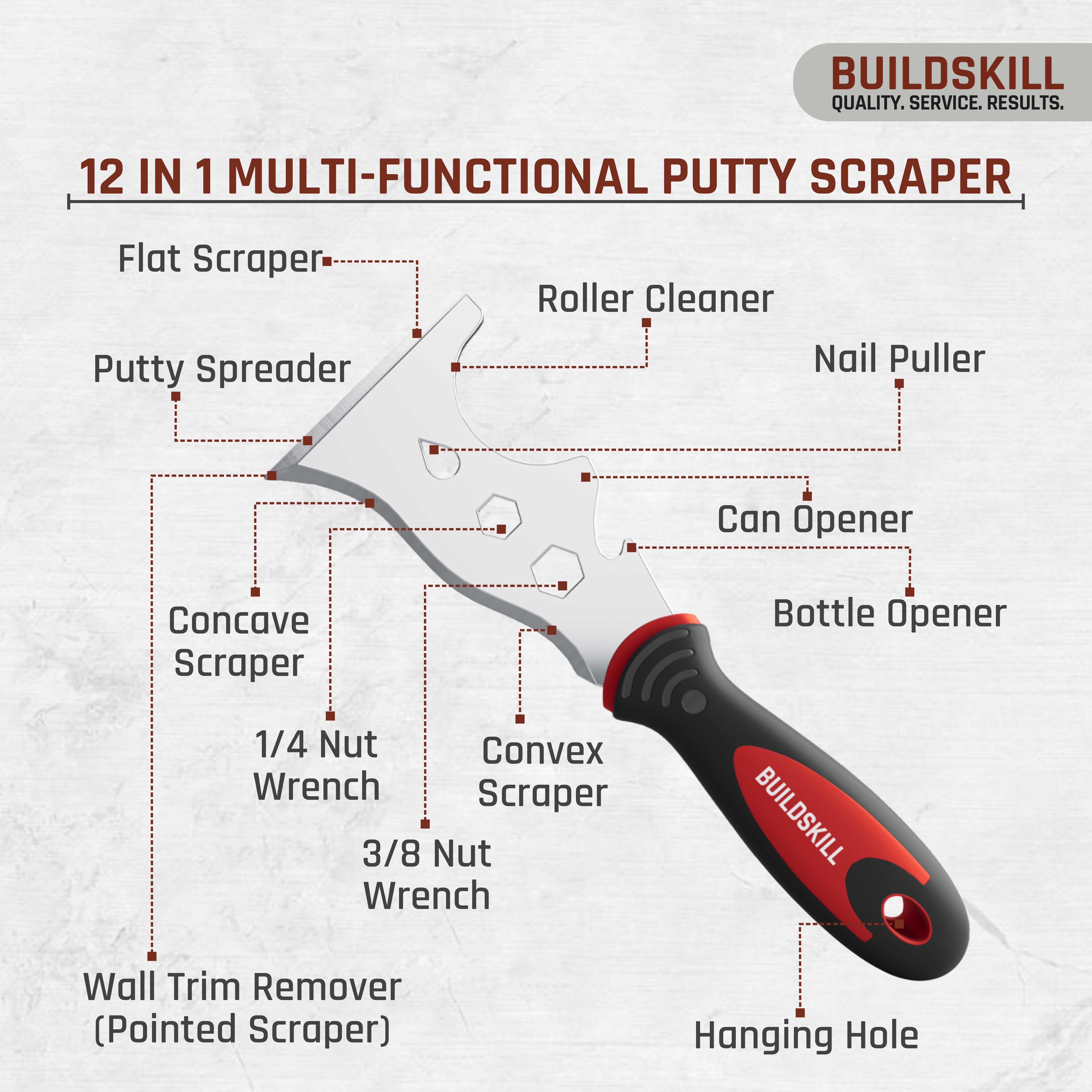 Buildskill Multi-Tool 12-in-1 Putty Scraper