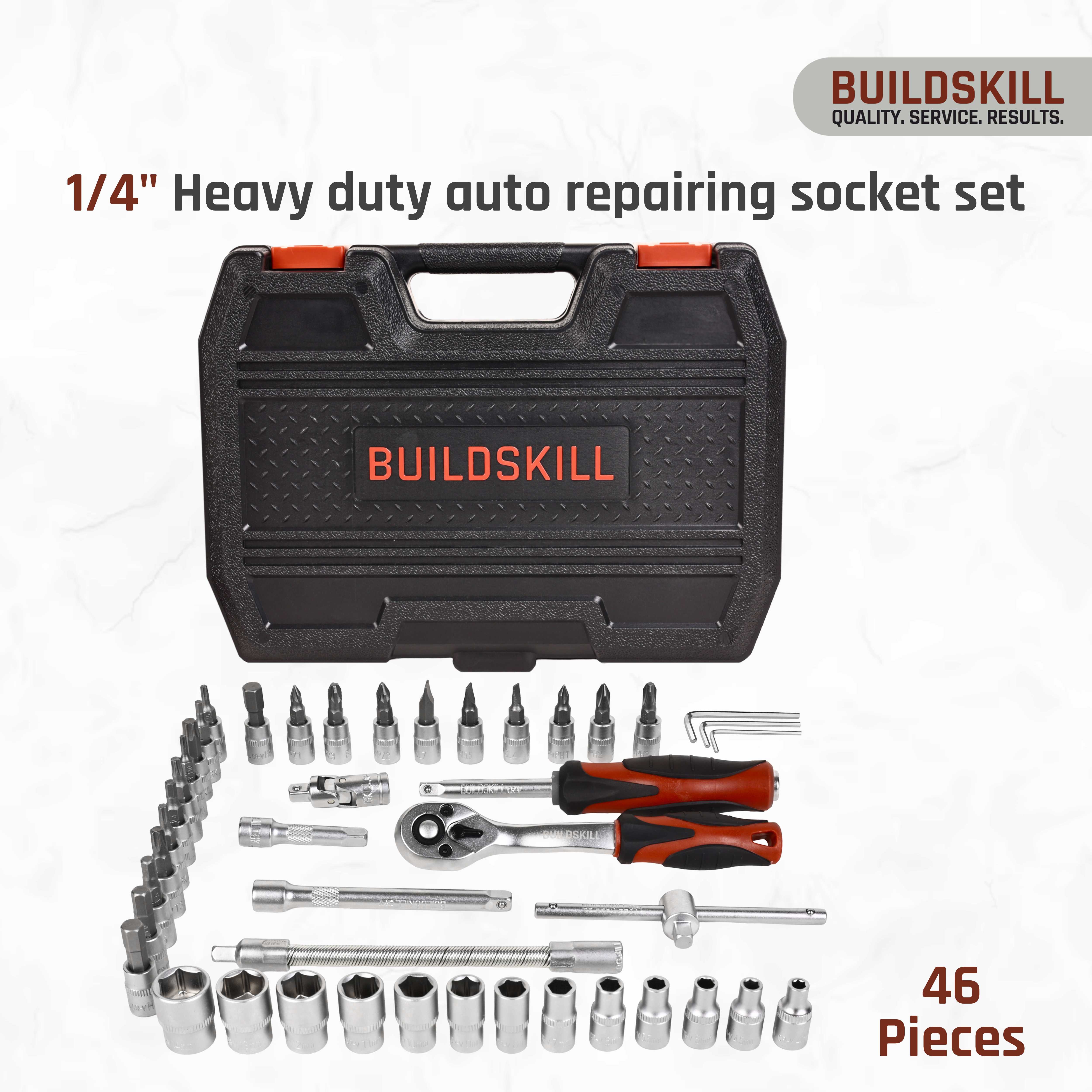 Buildskill 46 Pcs 1/4" Socket Set  (4-14)