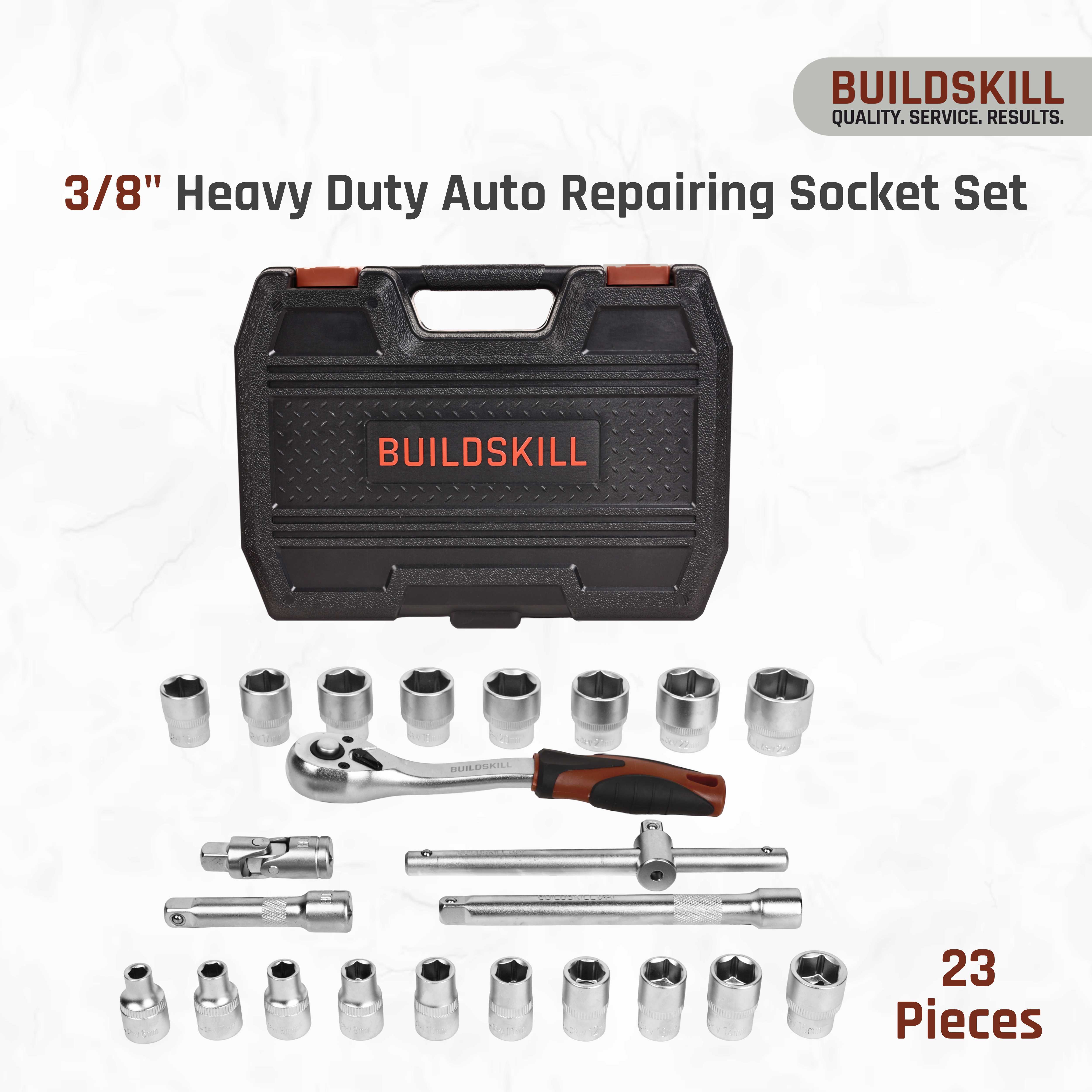 Buildskill 23 Pcs Socket Set 3/8" (6-24)