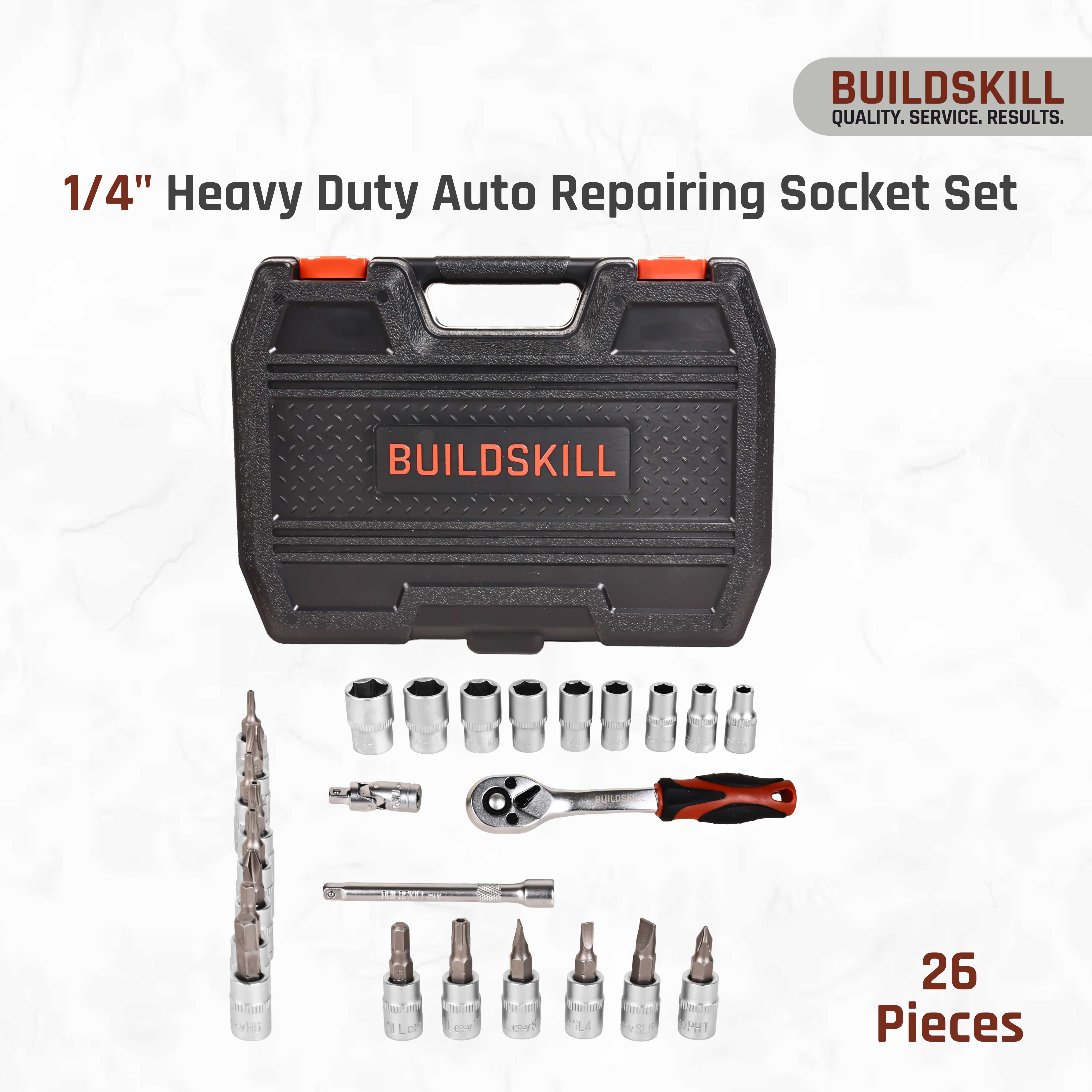 Buildskill 26 Pcs 1/4" Socket Set  (5 to 13)