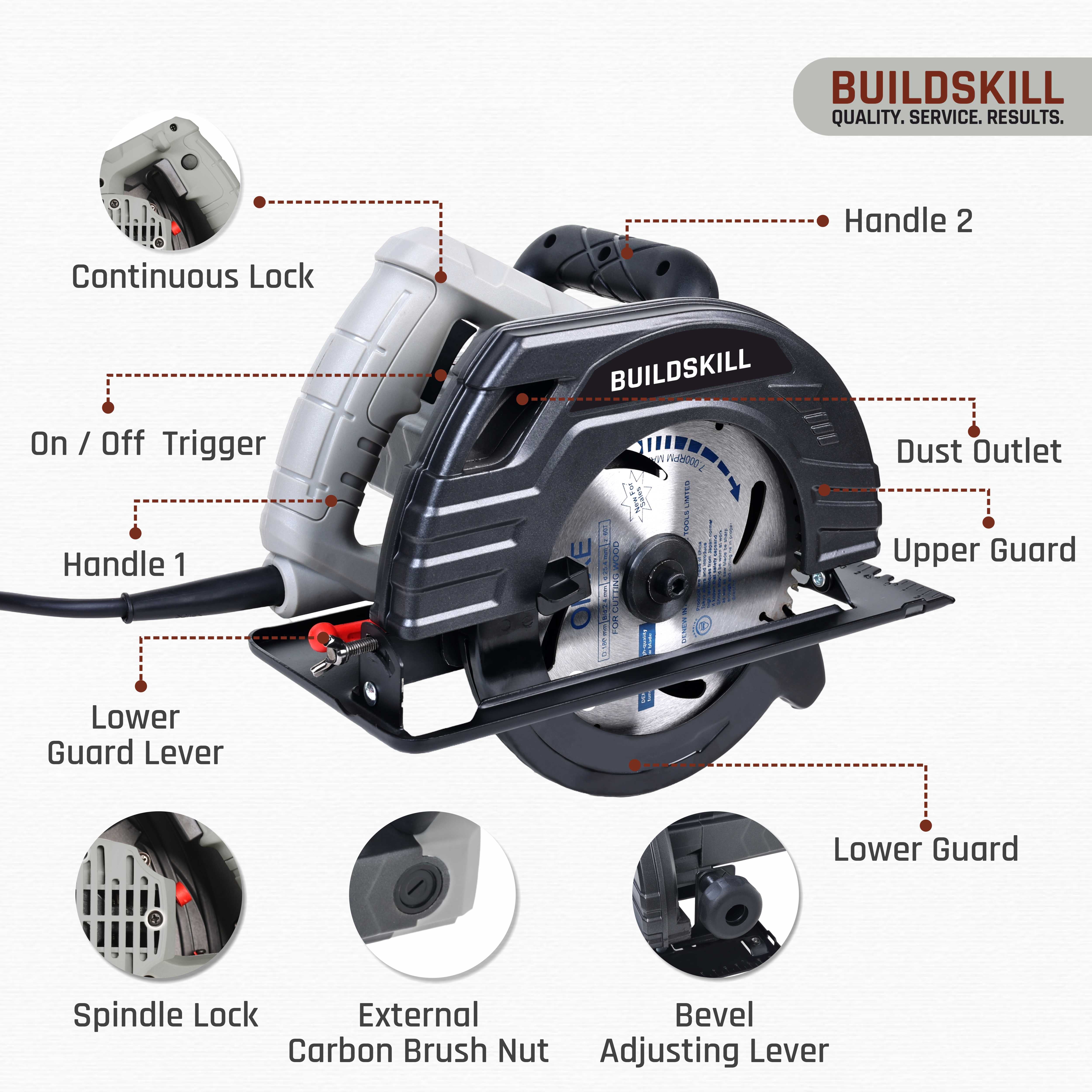 Buildskill Circular Saw, 7 Inches