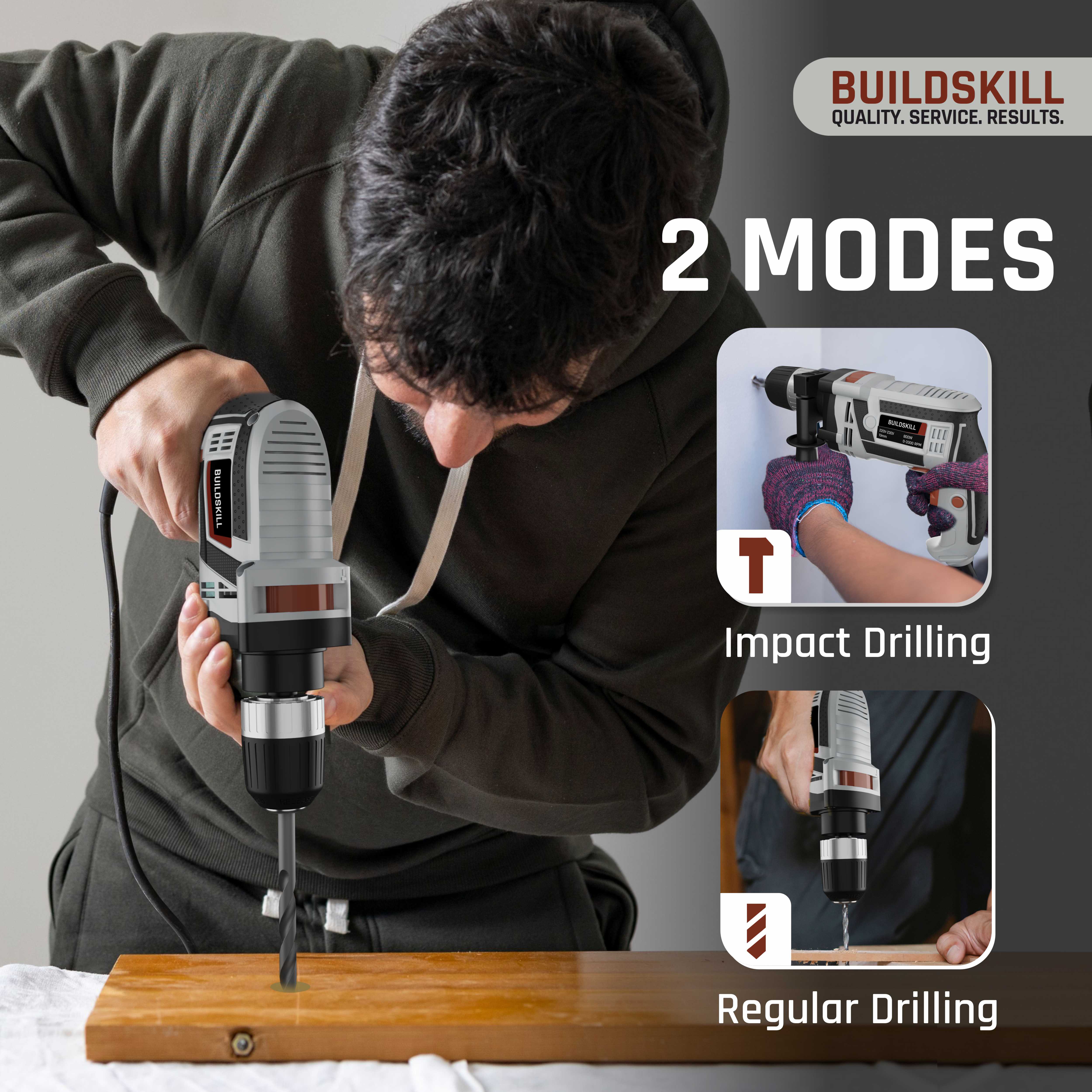 Buildskill 800W Electric Drill Machine  With 13MM Keyless Chuck