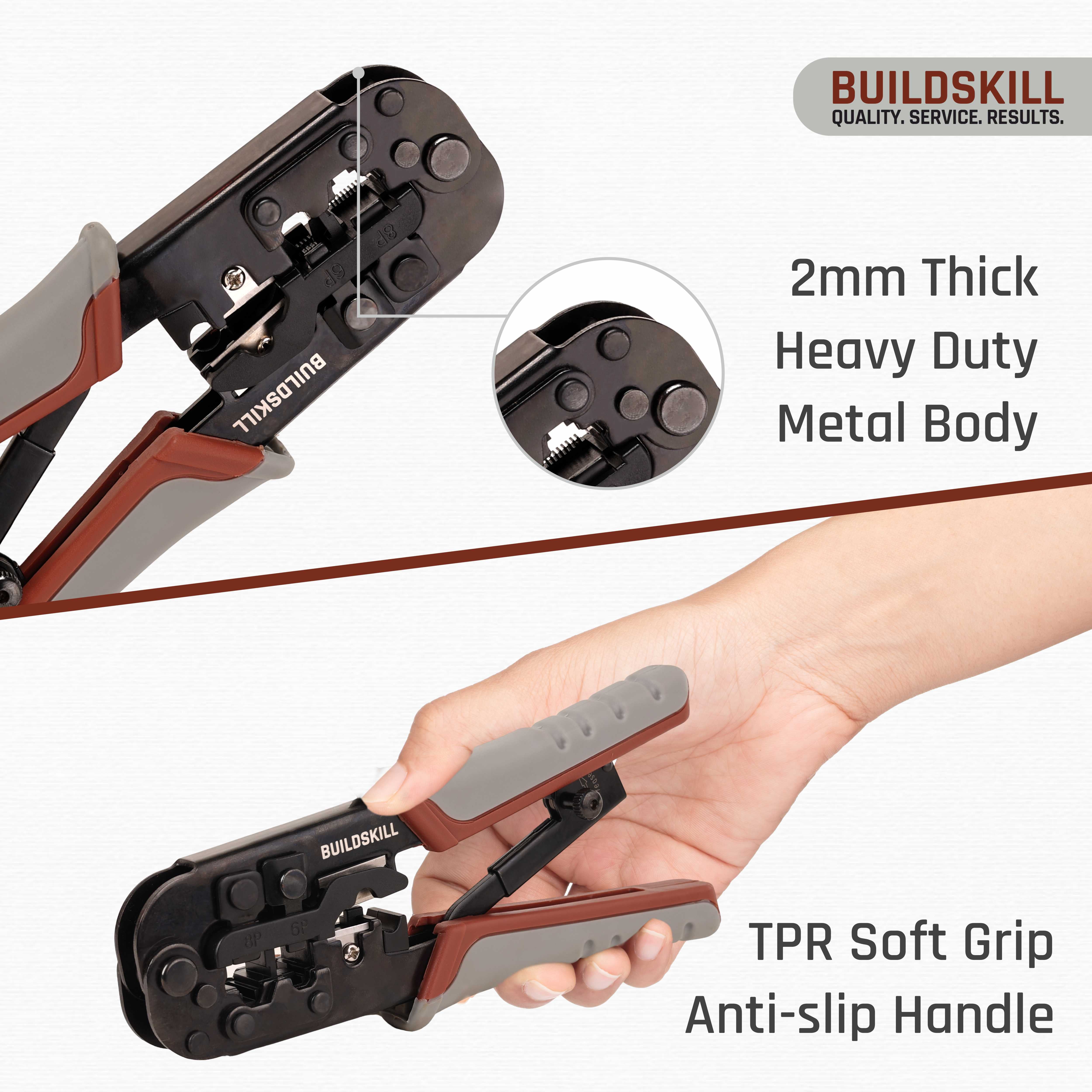 Buildskill 3-in-1 network crimping tool, wire stripper and cutter