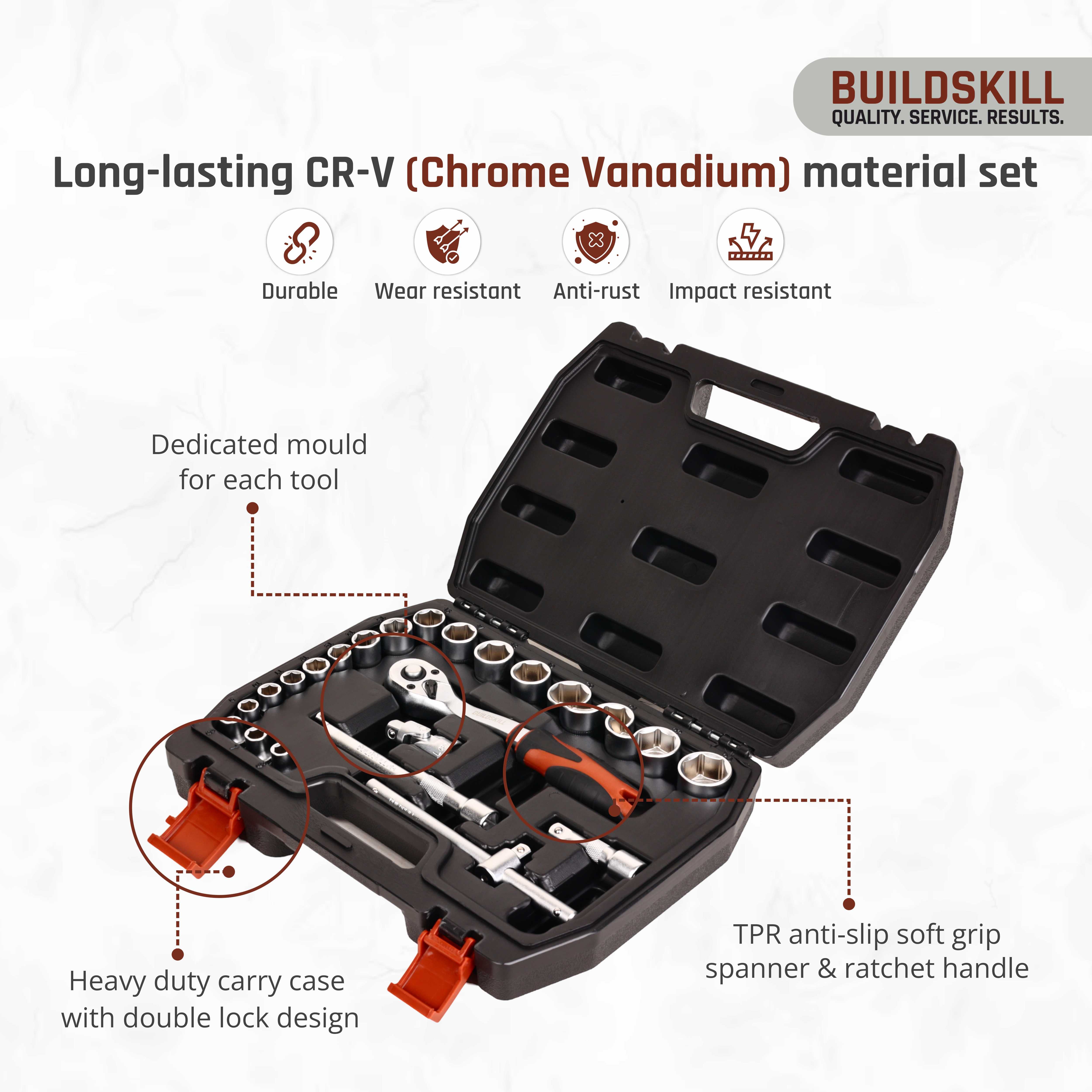 Buildskill 23 Pcs Socket Set 3/8" (6-24)