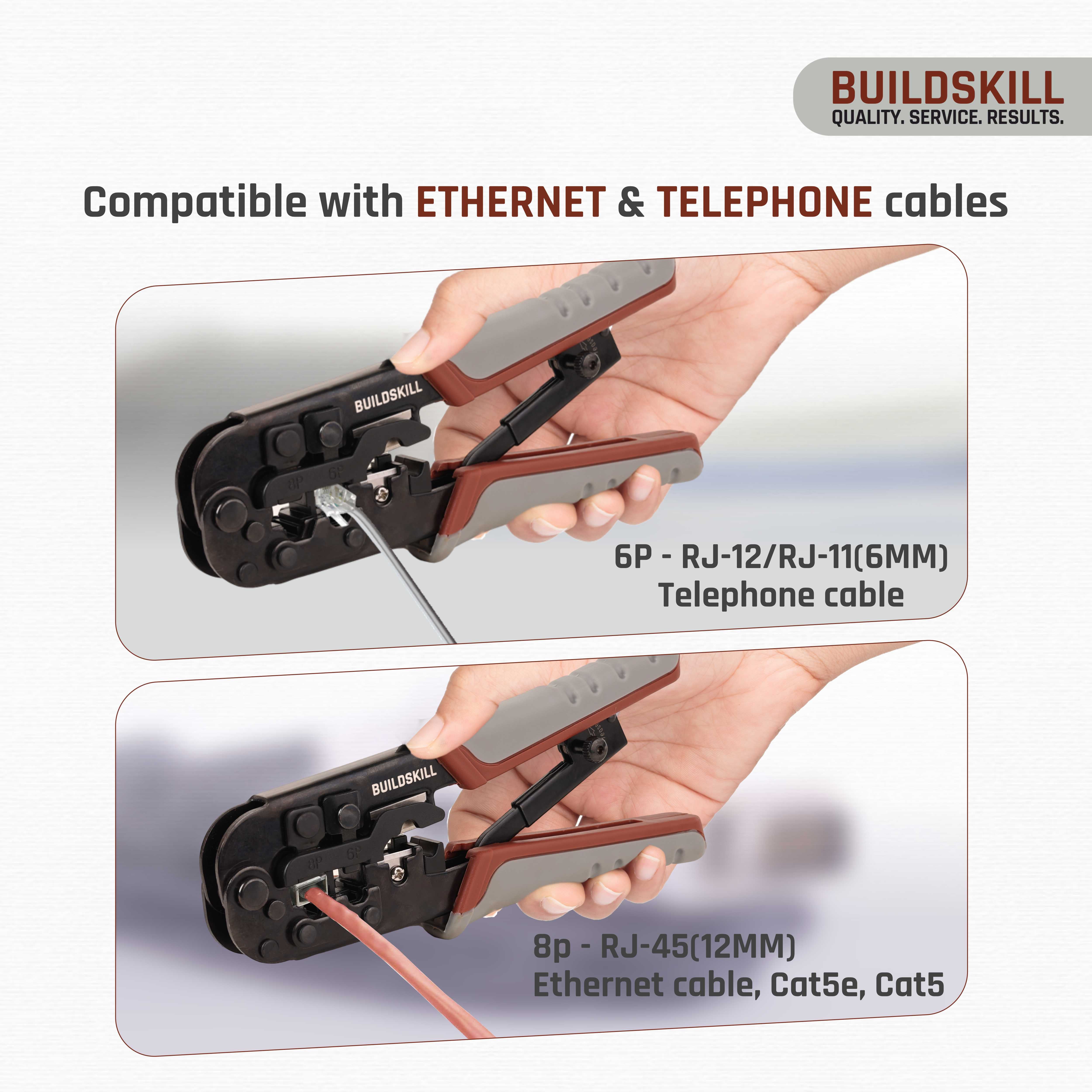 Buildskill 3-in-1 network crimping tool, wire stripper and cutter