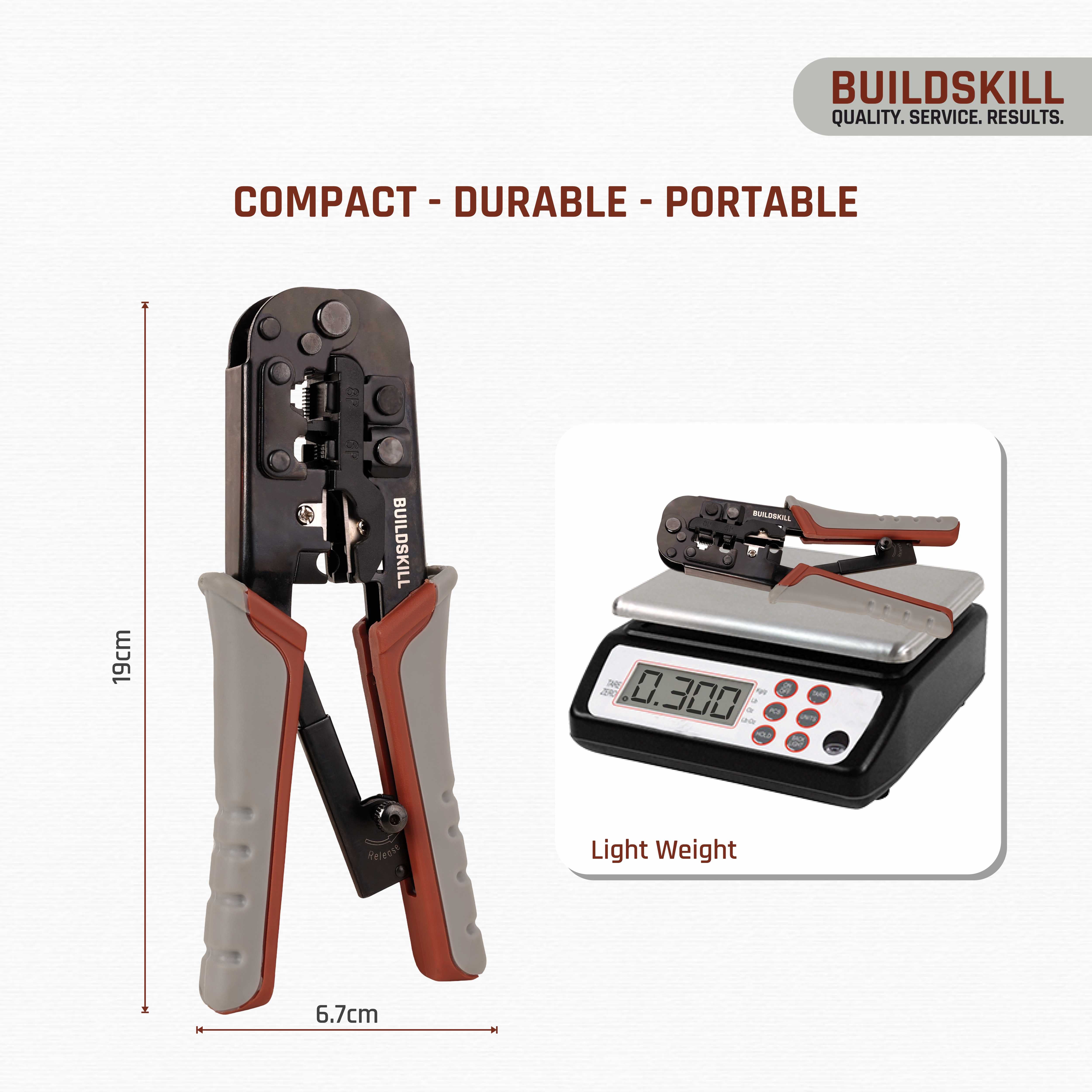 Buildskill 3-in-1 network crimping tool, wire stripper and cutter