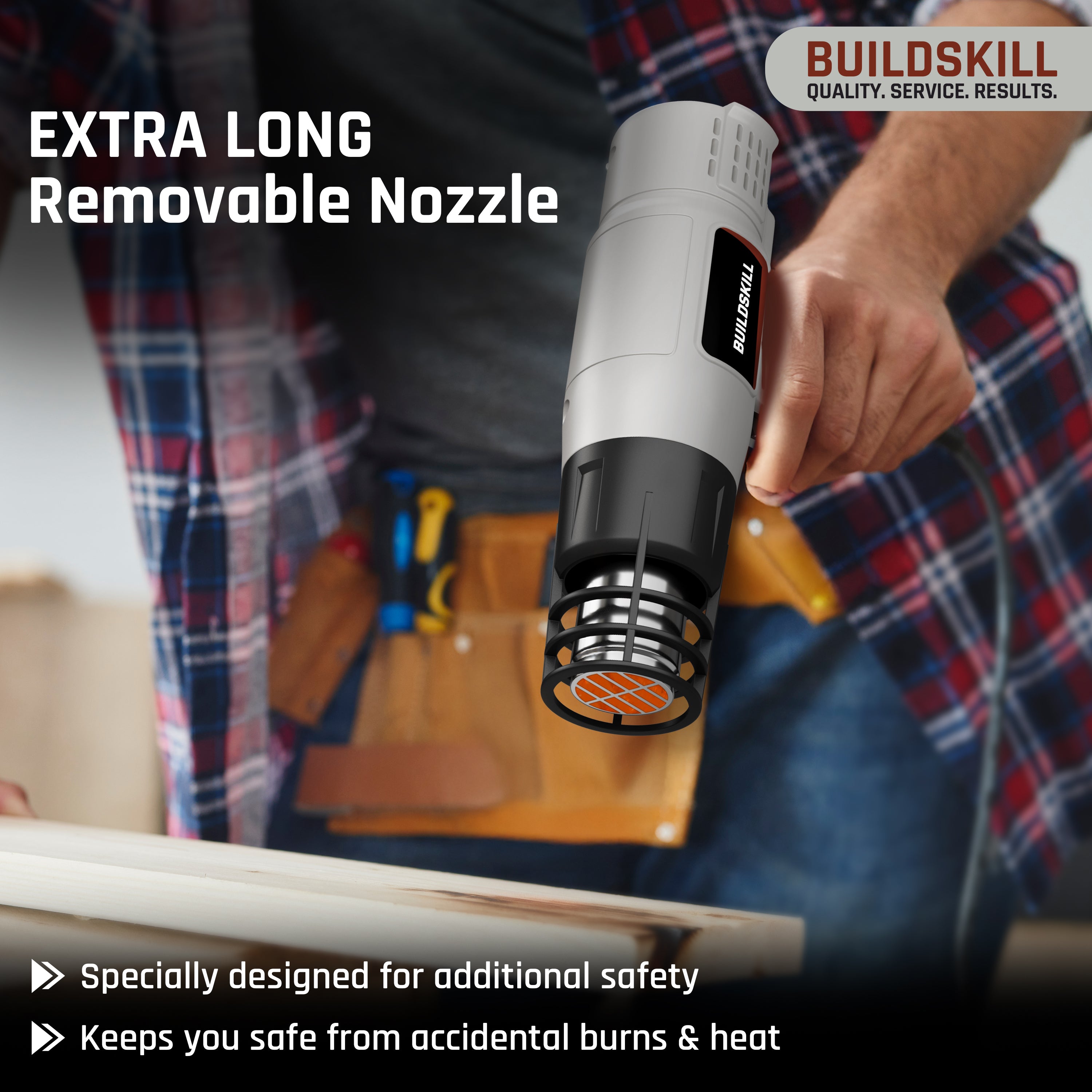 Buildskill 1800W Heat Gun with Safety Features