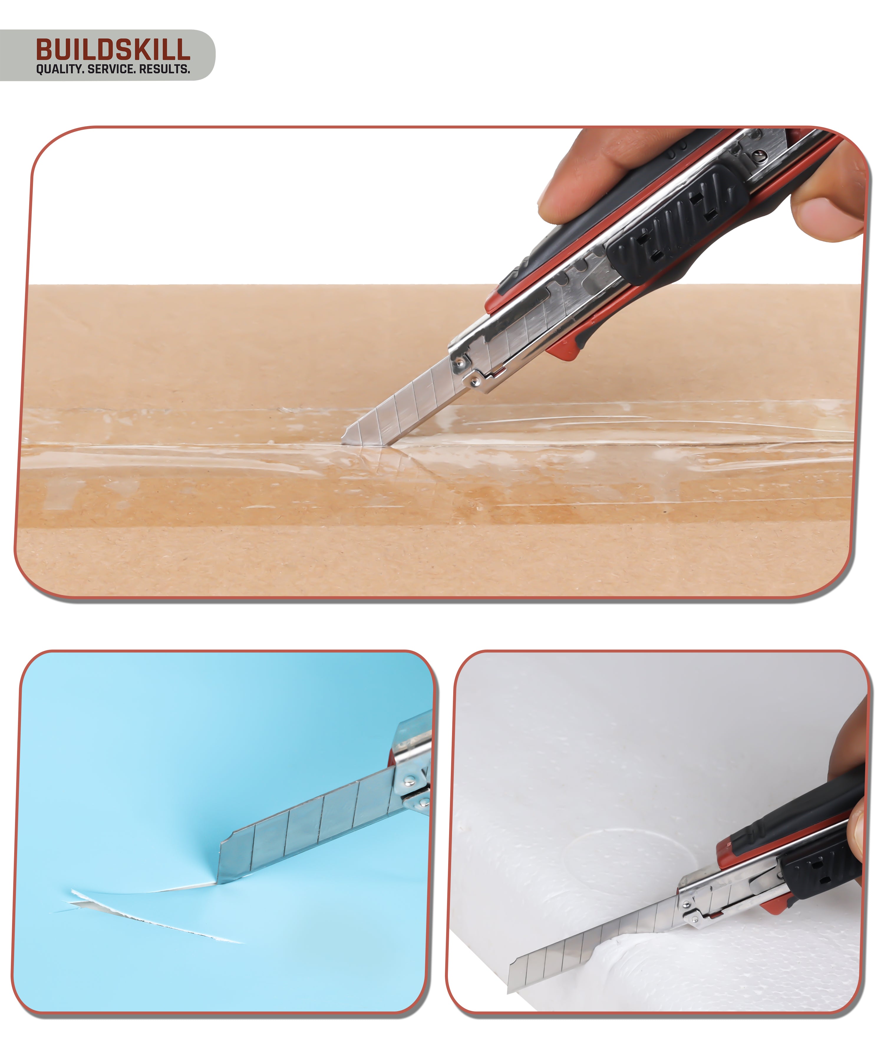 BUILDSKILL Utility Knife 9MM (1 Knife + 2 Blades) with 10 pcs Extra Bl