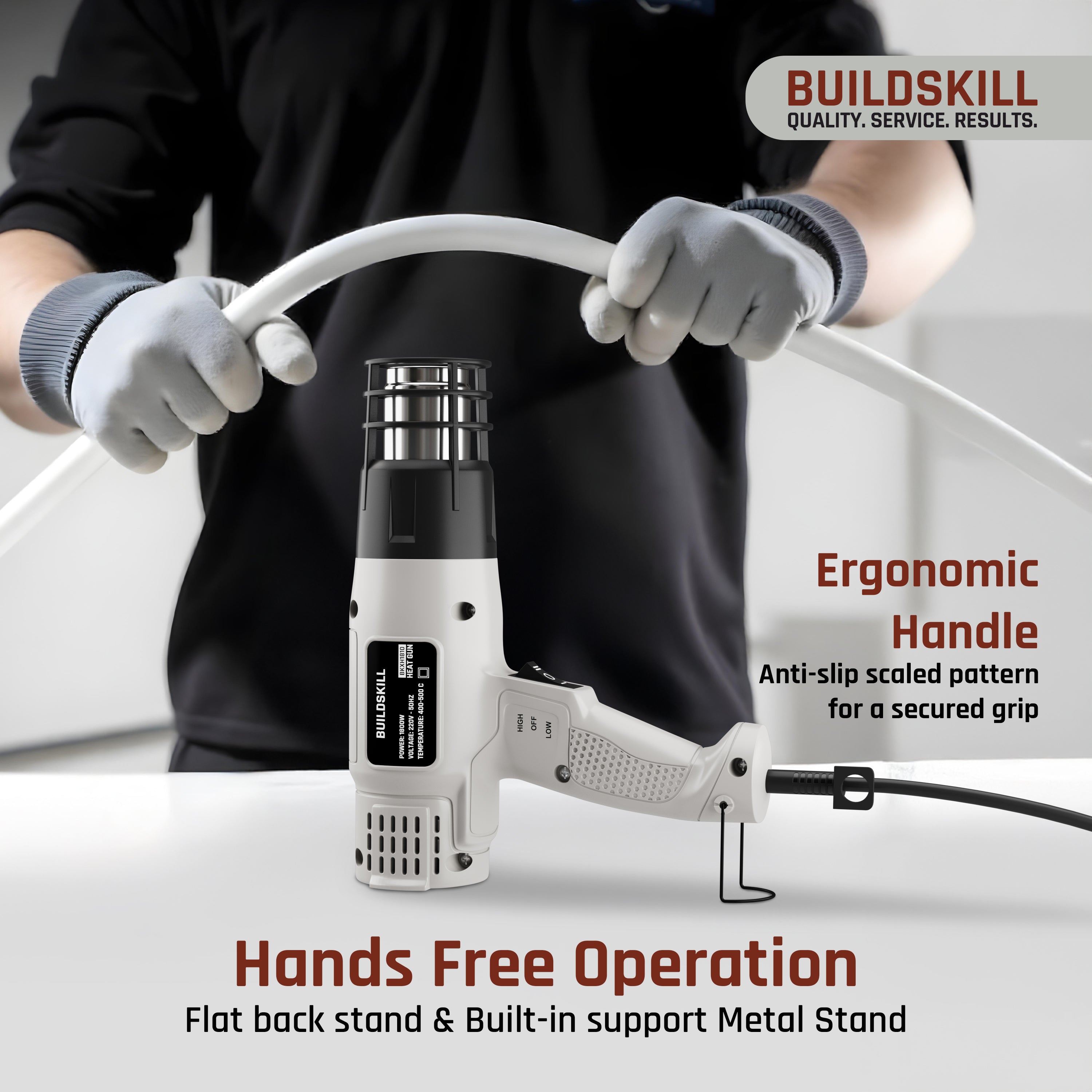 Buildskill 1800W Heat Gun with Safety Features