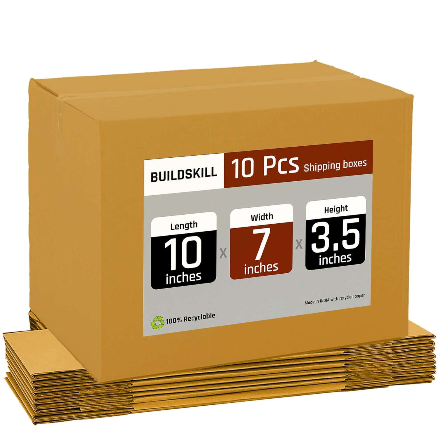 Box 3 ply 10X7X3.5" Open (Pack of 10)