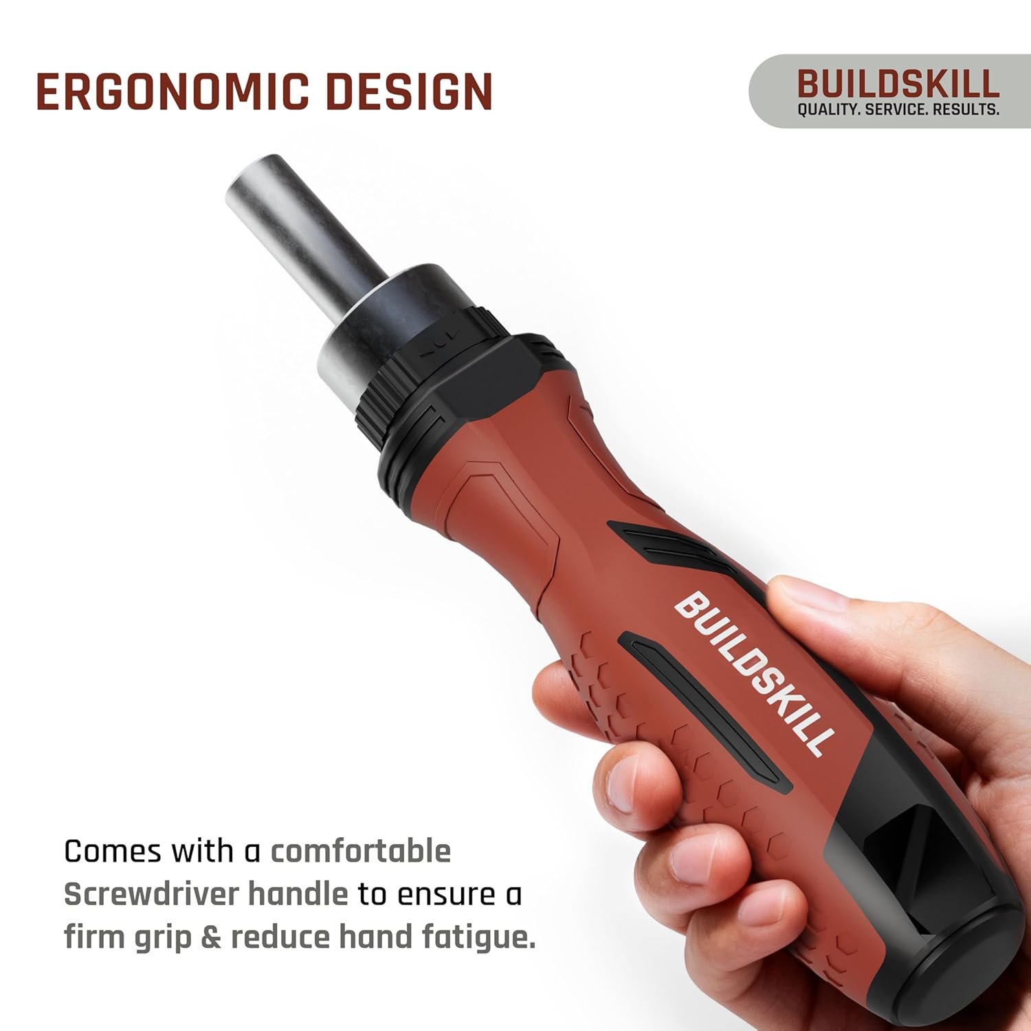 BUILDSKILL 31 Pieces Ratchet Screw Driver Kit | CR-V Bits | Anti-Skid TPR Grip | 30 x Screwdriver Bits | 1 x 75mm HEX Shank | Magnetic Bit Holder | DIY & Professional Screwdriver Set
