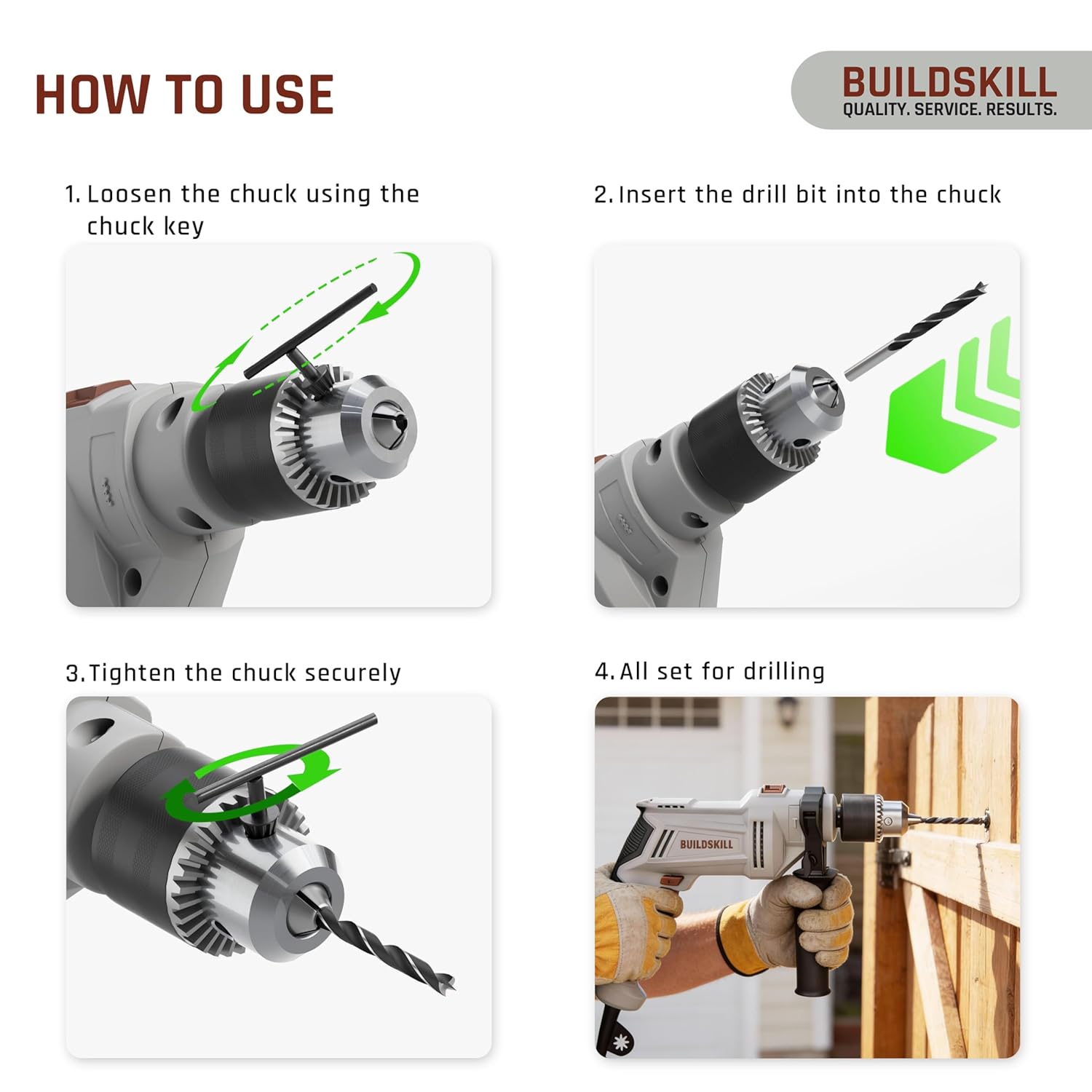 BUILDSKILL 136 PCs 550W Corded Electric Drill Toolkit | 3000 RPM | 48000 BPM Impact Rate | Copper Motor | 13mm Metal Chuck Drill Machine for Wall Drilling | Forward-Reverse | Professional & DIY use