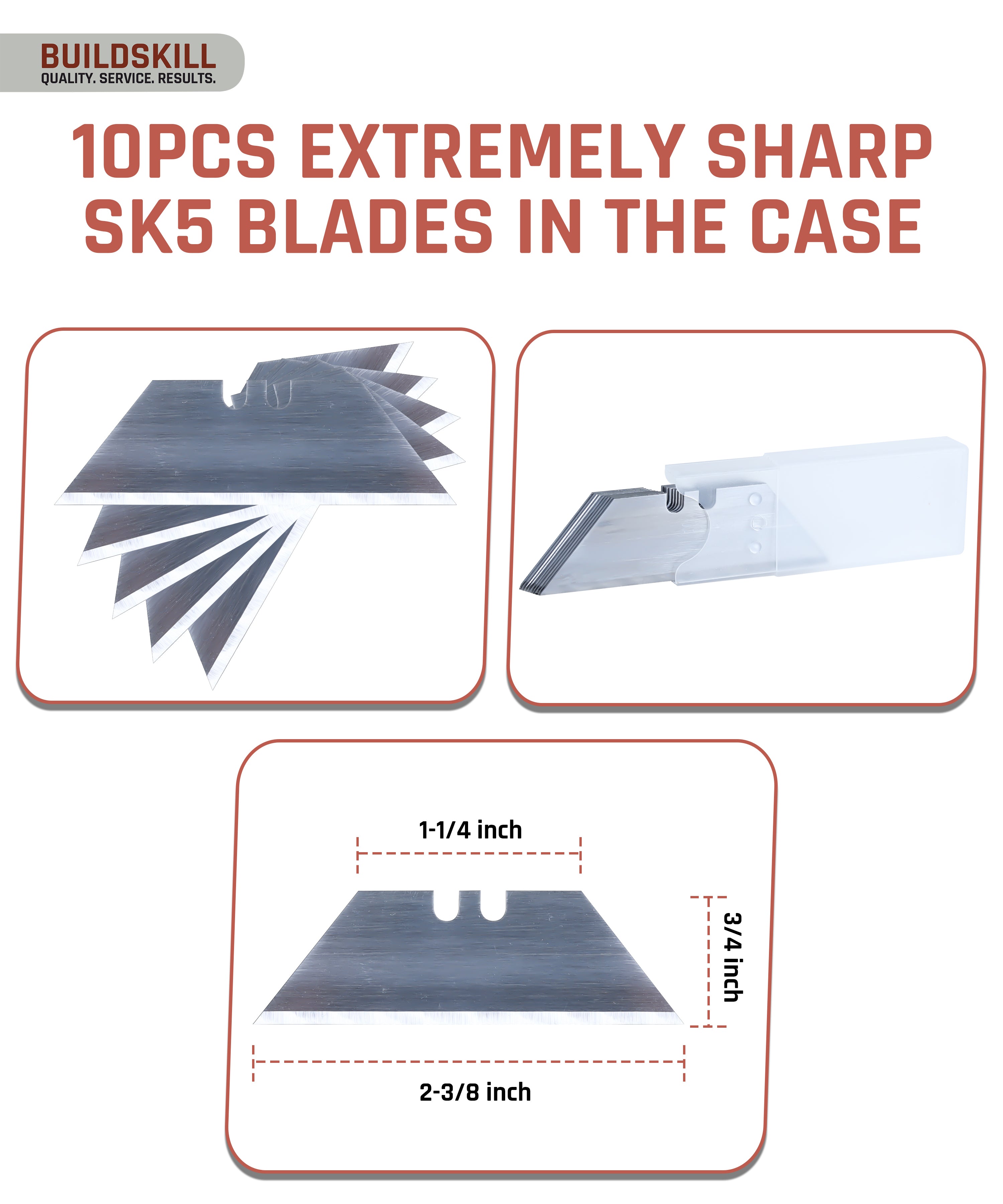 Utility Knife 19MM (1+5) + 10 pcs Blade