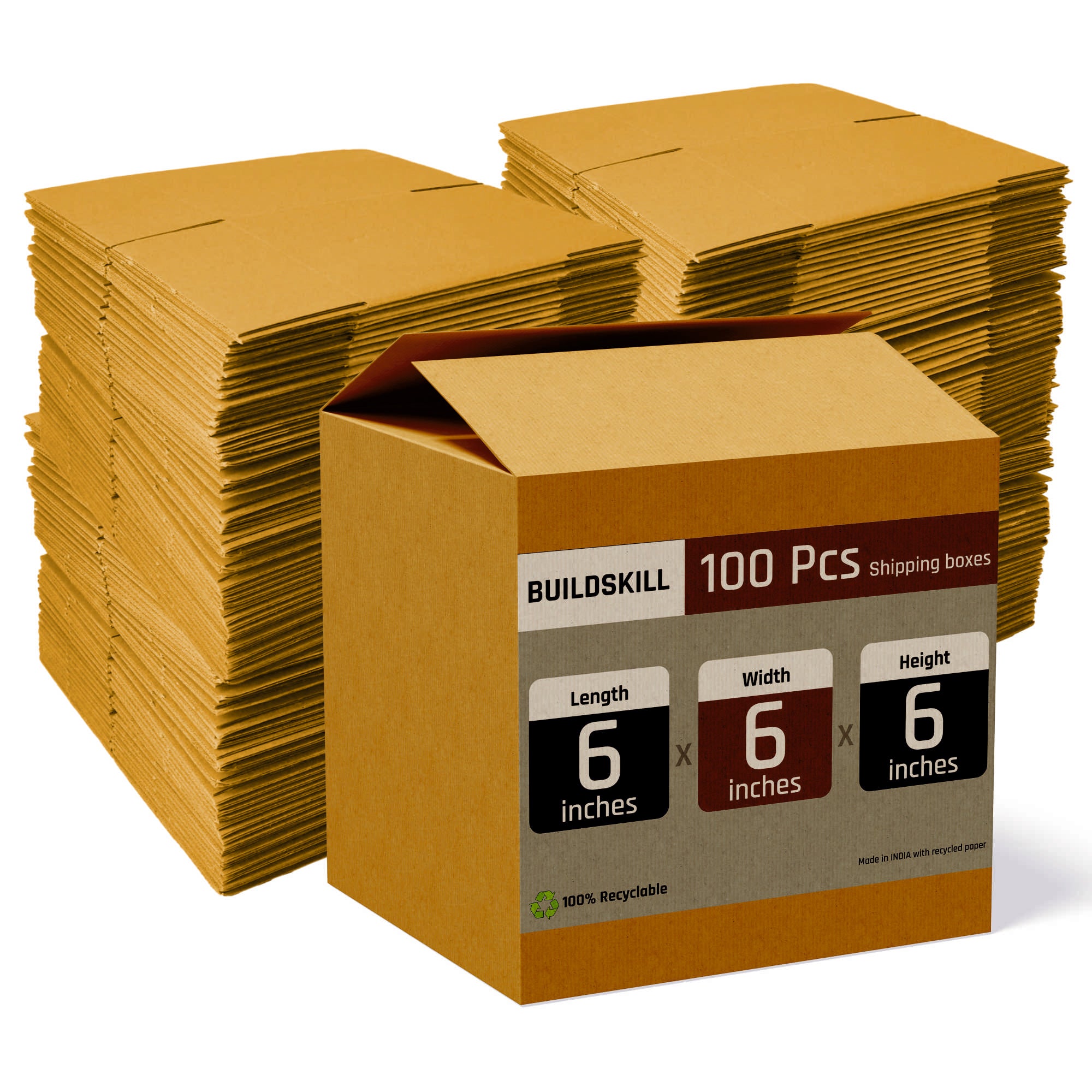 Box 3 ply 6X6X6" Open (Pack of 100) BB3P