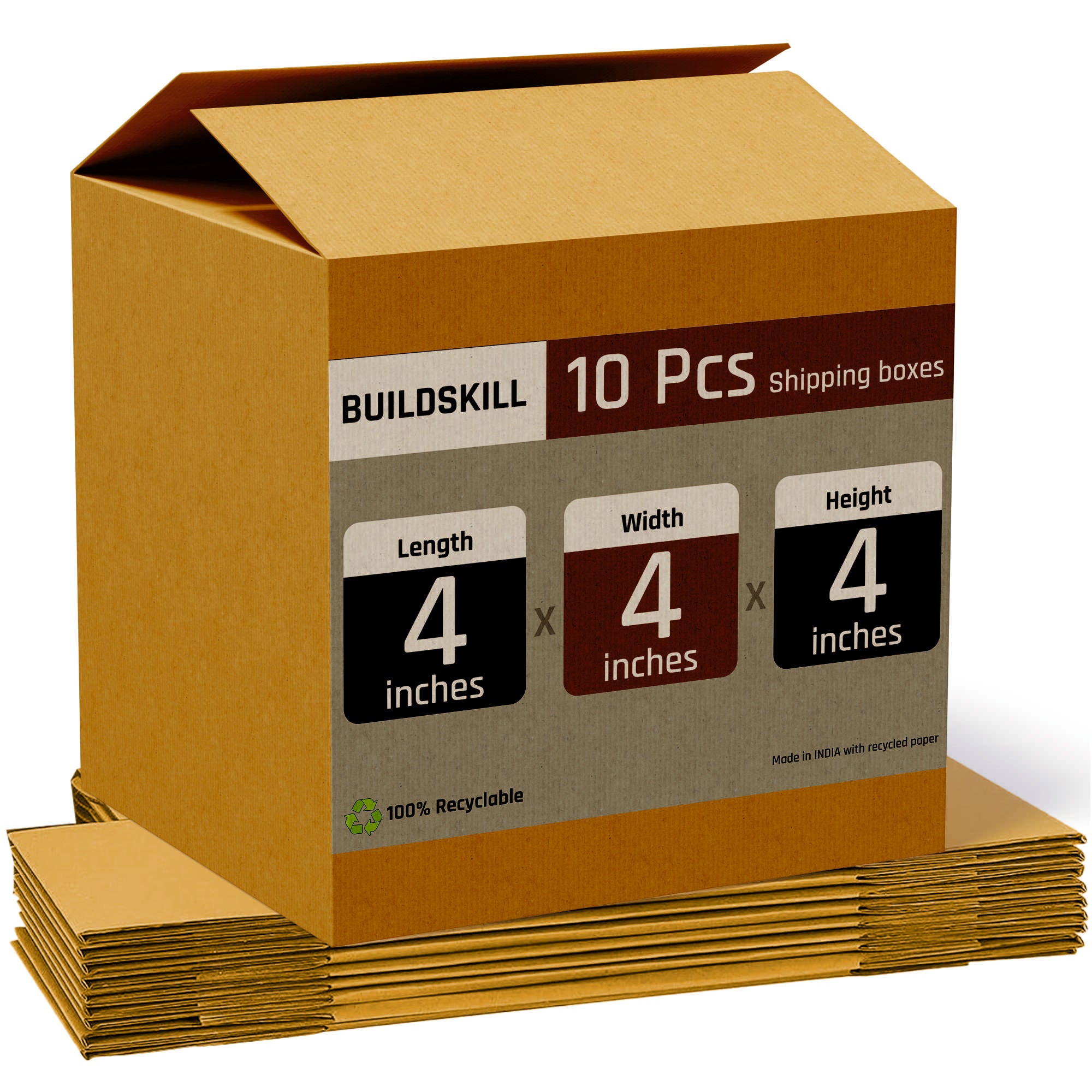 Box 3 ply 4X4X4" Open (Pack of 100) BB3P