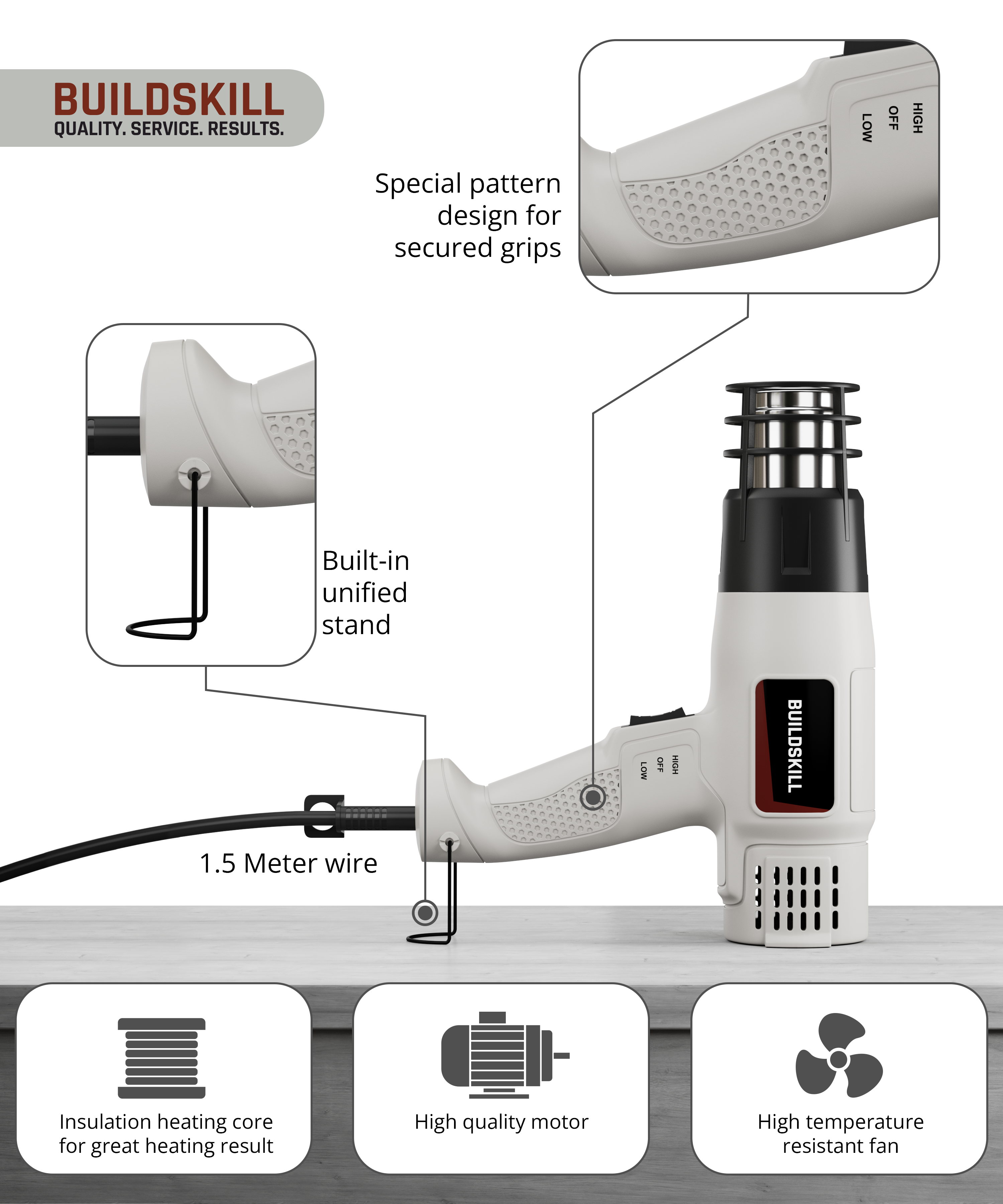 Heat Gun 1800W with Safety