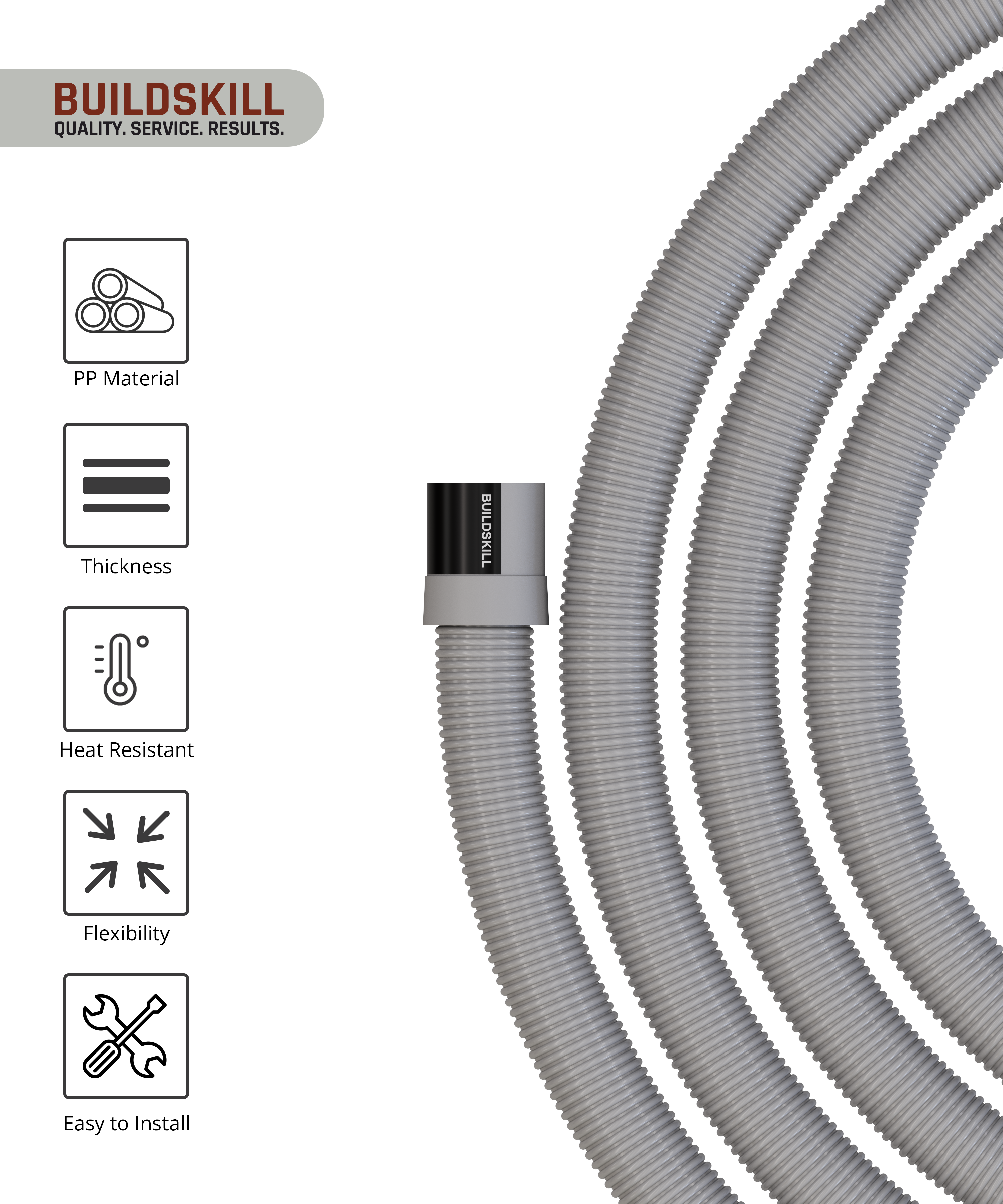 Fully Automatic Washing Machine Drain Pipe (Grey)