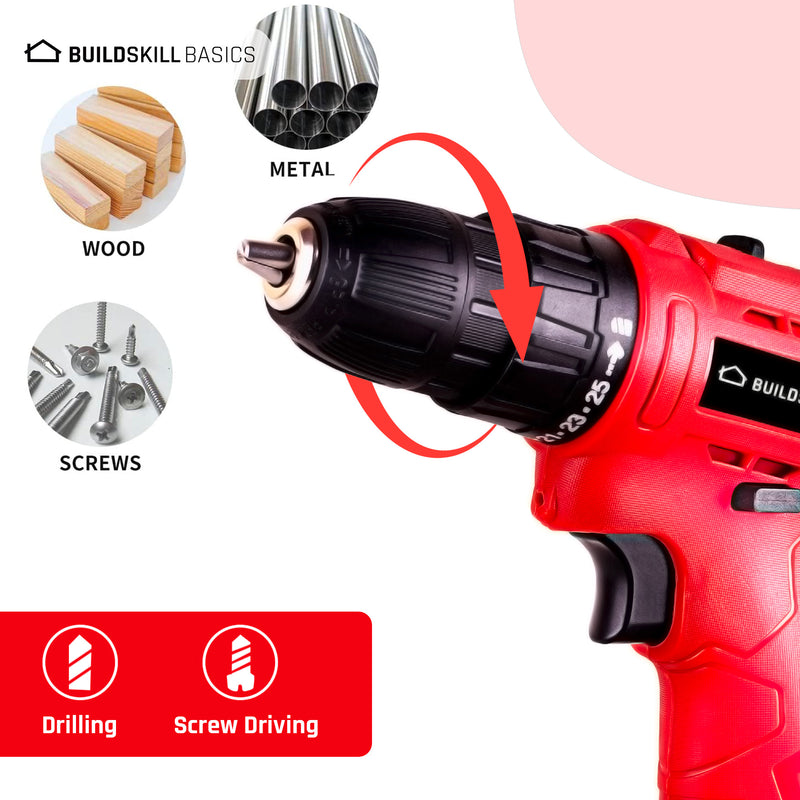 BUILDSKILL 12V Li-ion Cordless Drill with Reversible Function and Additional Battery BDLI3K4 Cordless Drill  (10 mm Chuck Size)