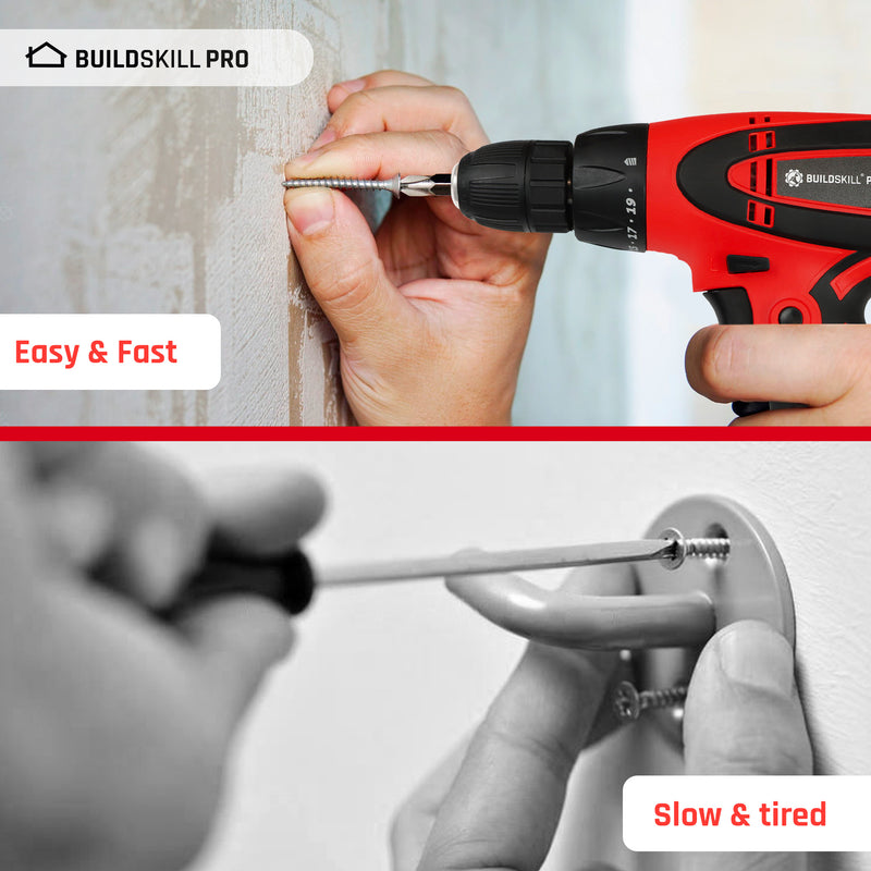 Buildskill Home Professional DIY Screwdriver Reversible Drill BPSD10RE Pistol Grip Drill