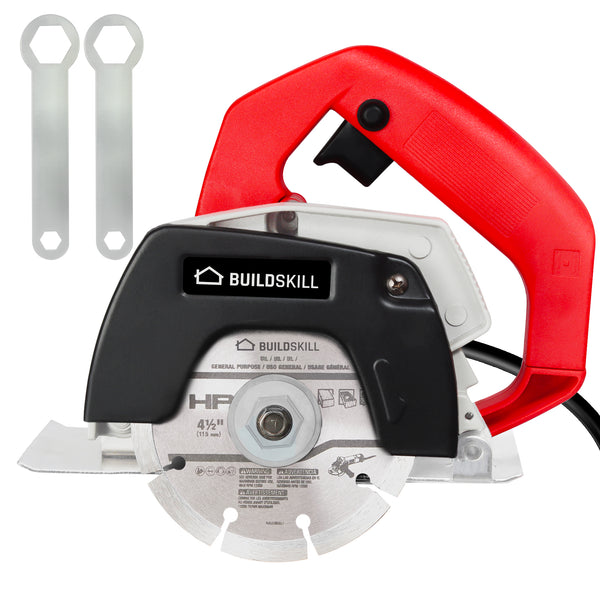 BUILDSKILL BCM0010 Marble Cutter Machine, 110mm, 1050W, 13000RPM, Suitable For Cutting Varied Range of Tiles & Marbles (Red)