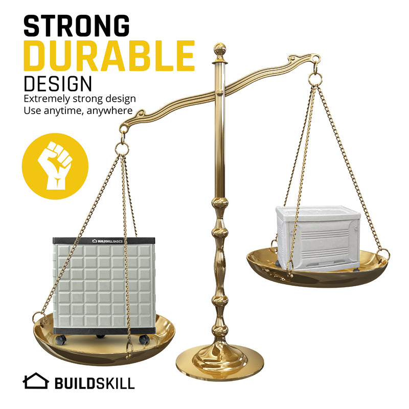Buildskill Basics BIT053 Inverter Trolley, With Premium Plastic Body, Robust 360 Degree Rotating Wheels, Easy Assembly, Suitable For Modern Homes (63 cm x 59 cm), (Green)