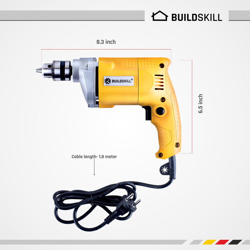 Buildskill Professional Heavy Duty High Quality Electric Home DIY BED1100-Yellow Pistol Grip Drill