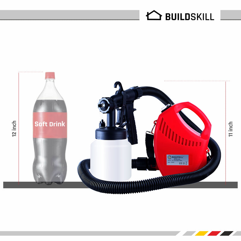 BUILDSKILL Professional Heavy Duty DIY Platinum Sprayer 800 Watt BPS1200-Red HVLP Sprayer  (Red)